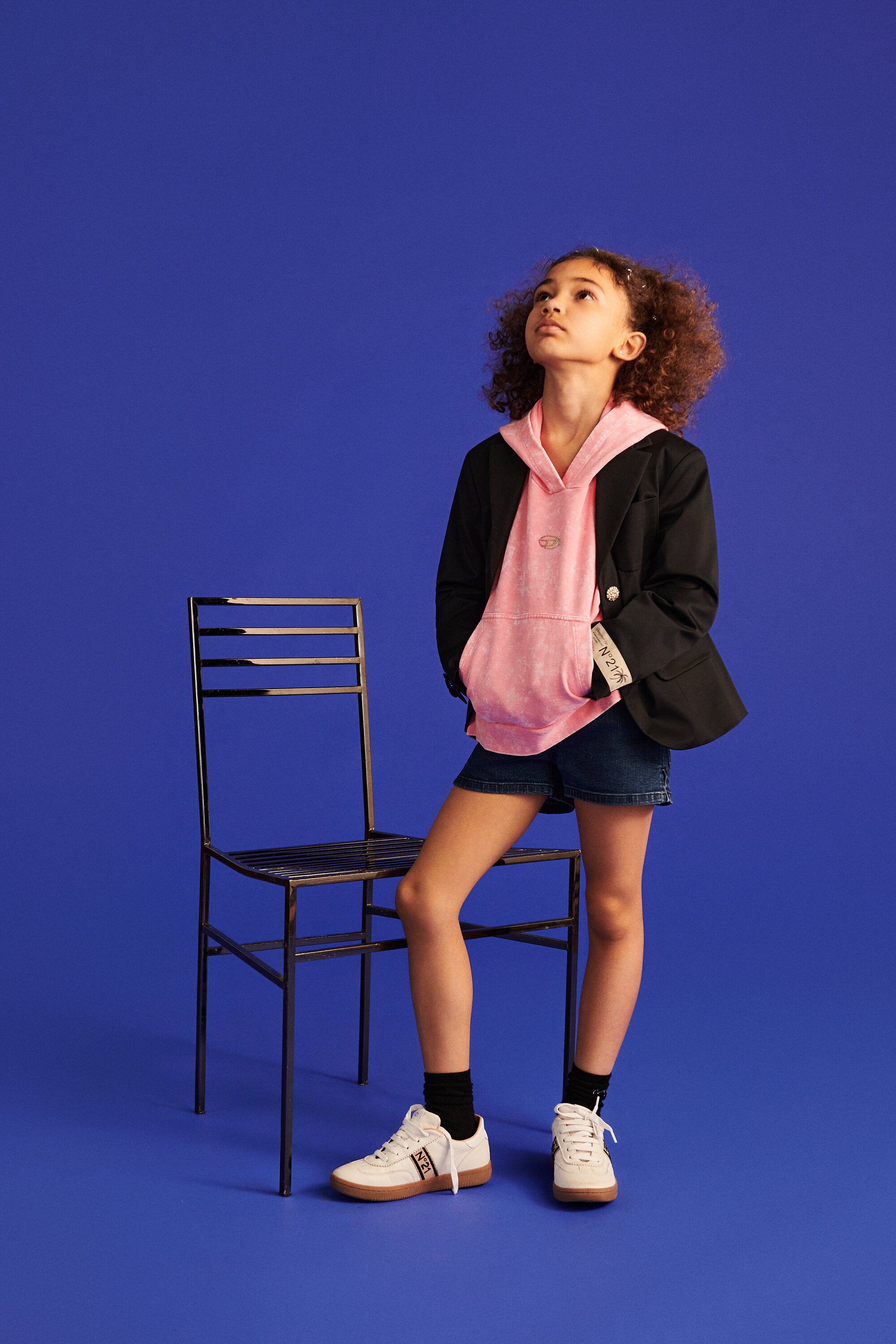 Blazer jacket with jeweled details