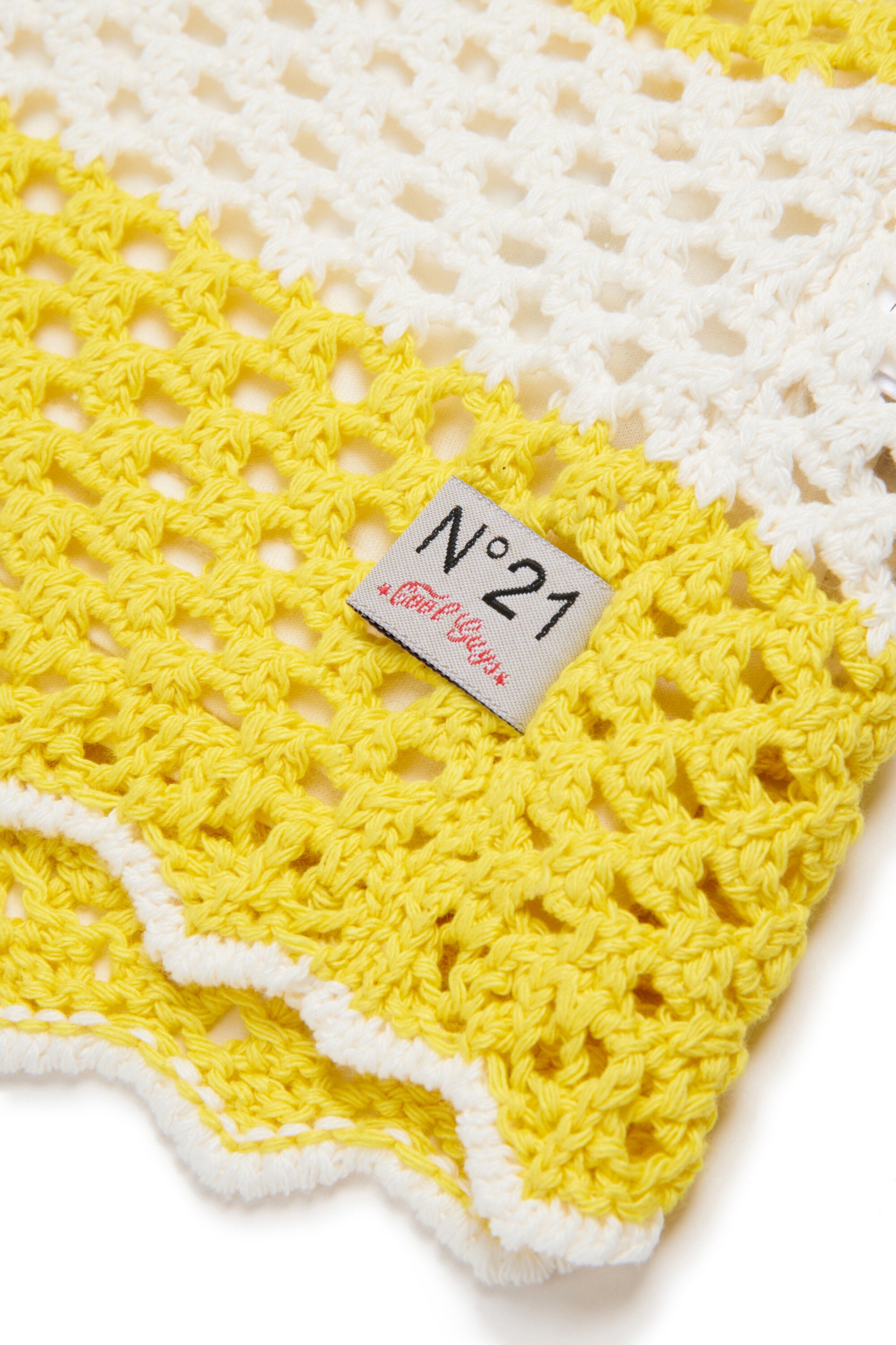 ネット編みクルーネックプルオーバー