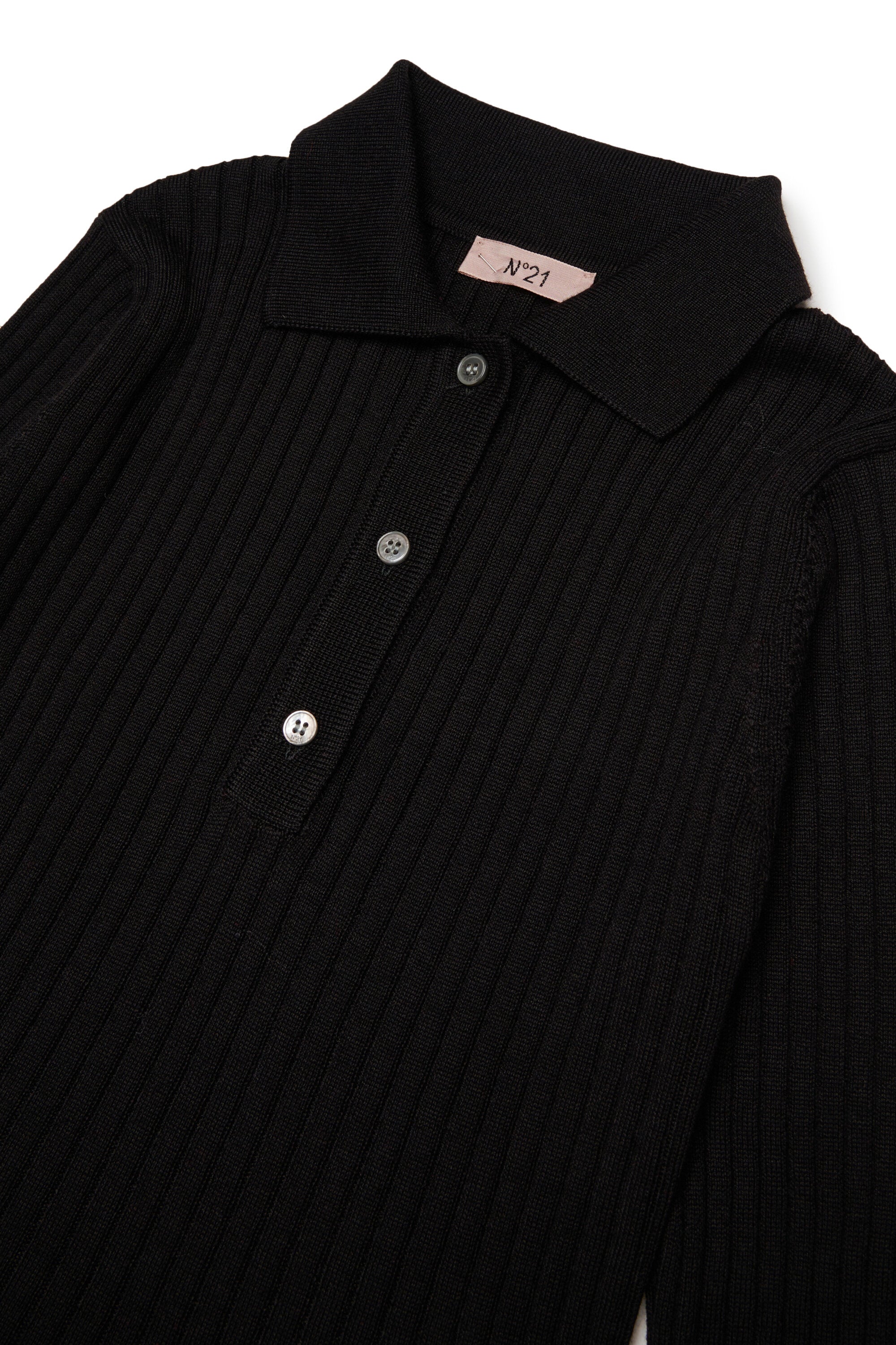 Ribbed knit polo dress