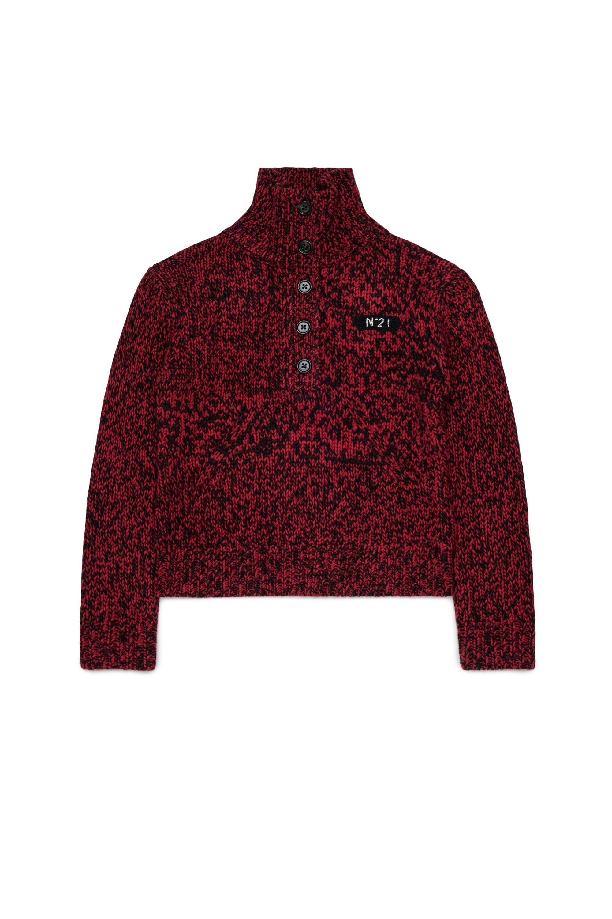 Wool blend pullover with logo