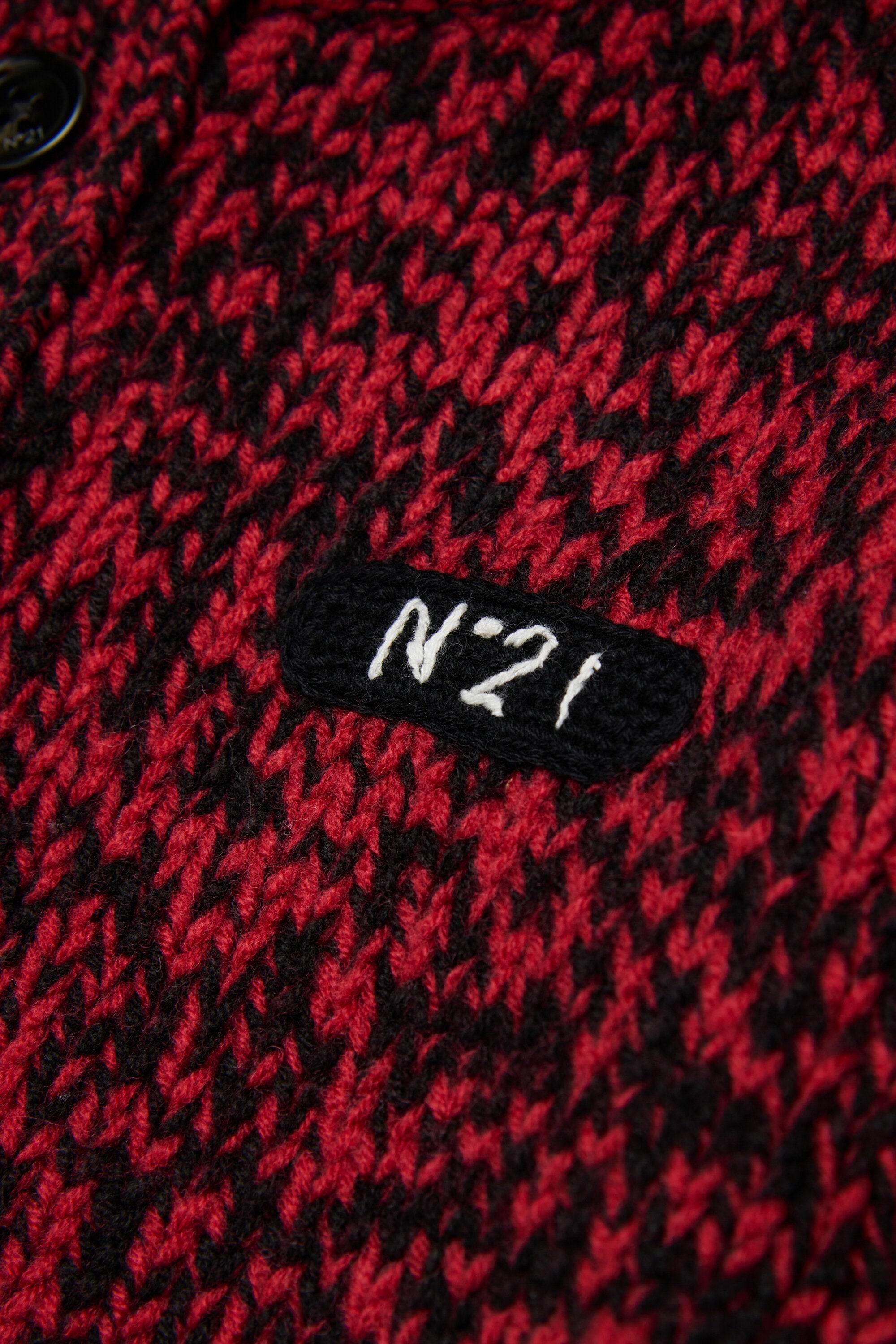 Wool blend pullover with logo