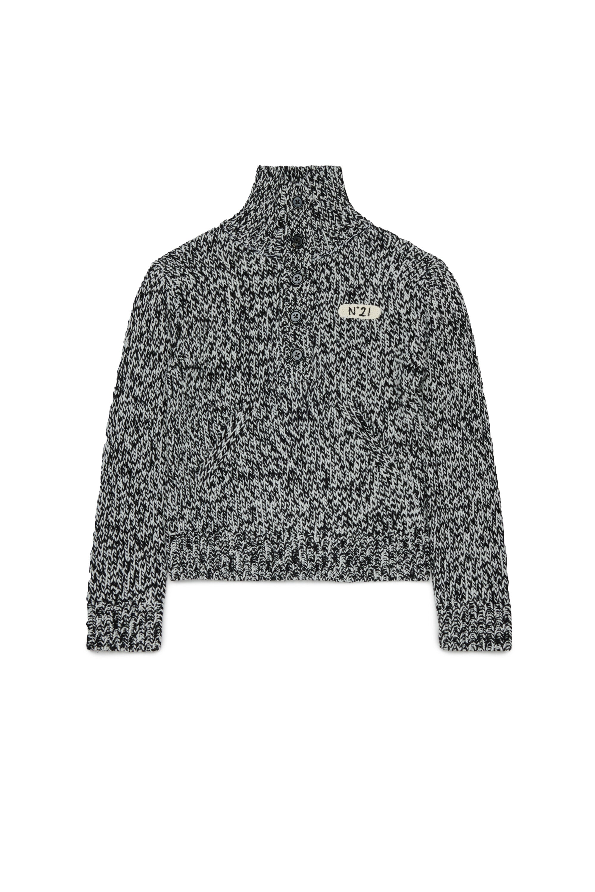 Wool blend pullover with logo