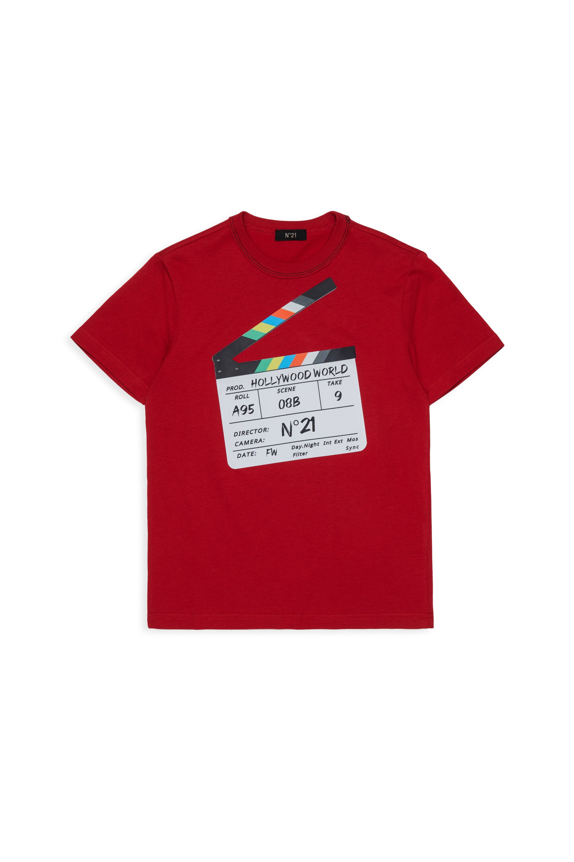 映画のカチンコ柄プリントTシャツ