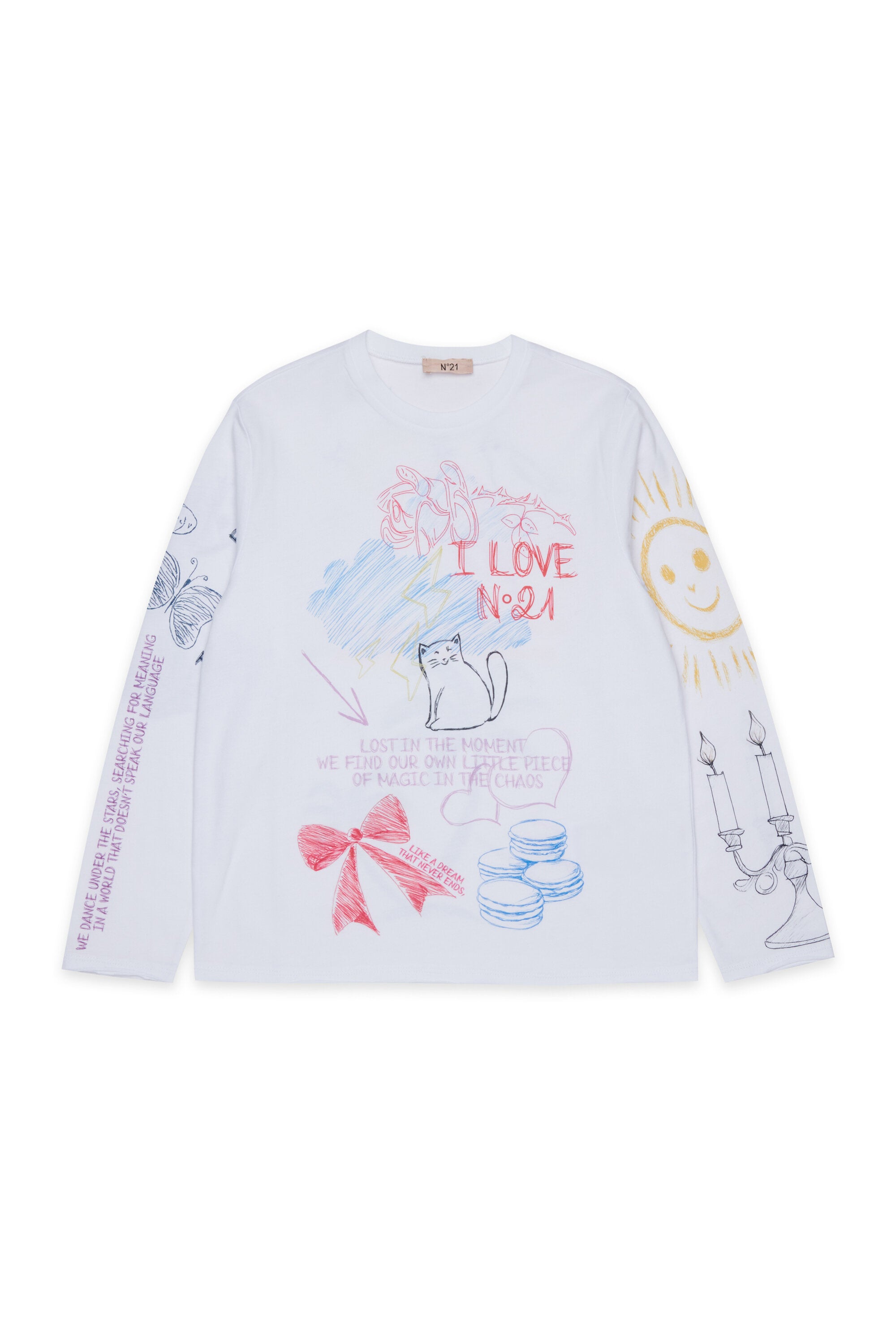 長袖Tシャツ、プリント入り