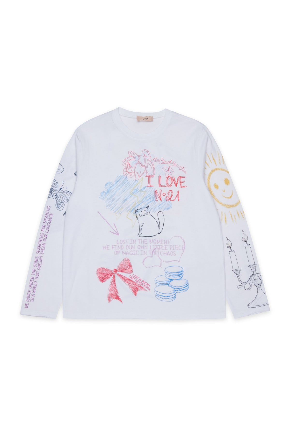 長袖Tシャツ、プリント入り