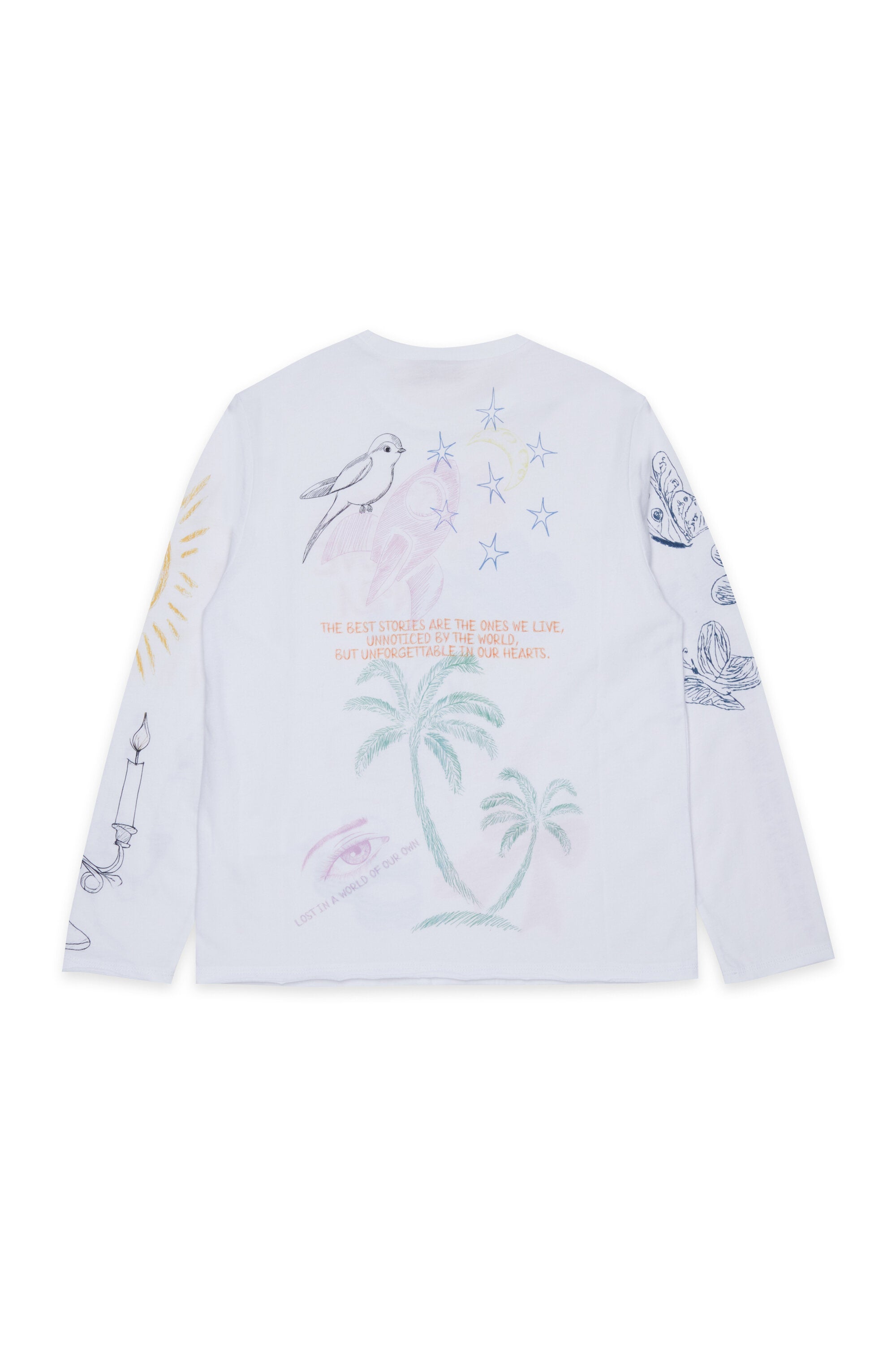 長袖Tシャツ、プリント入り