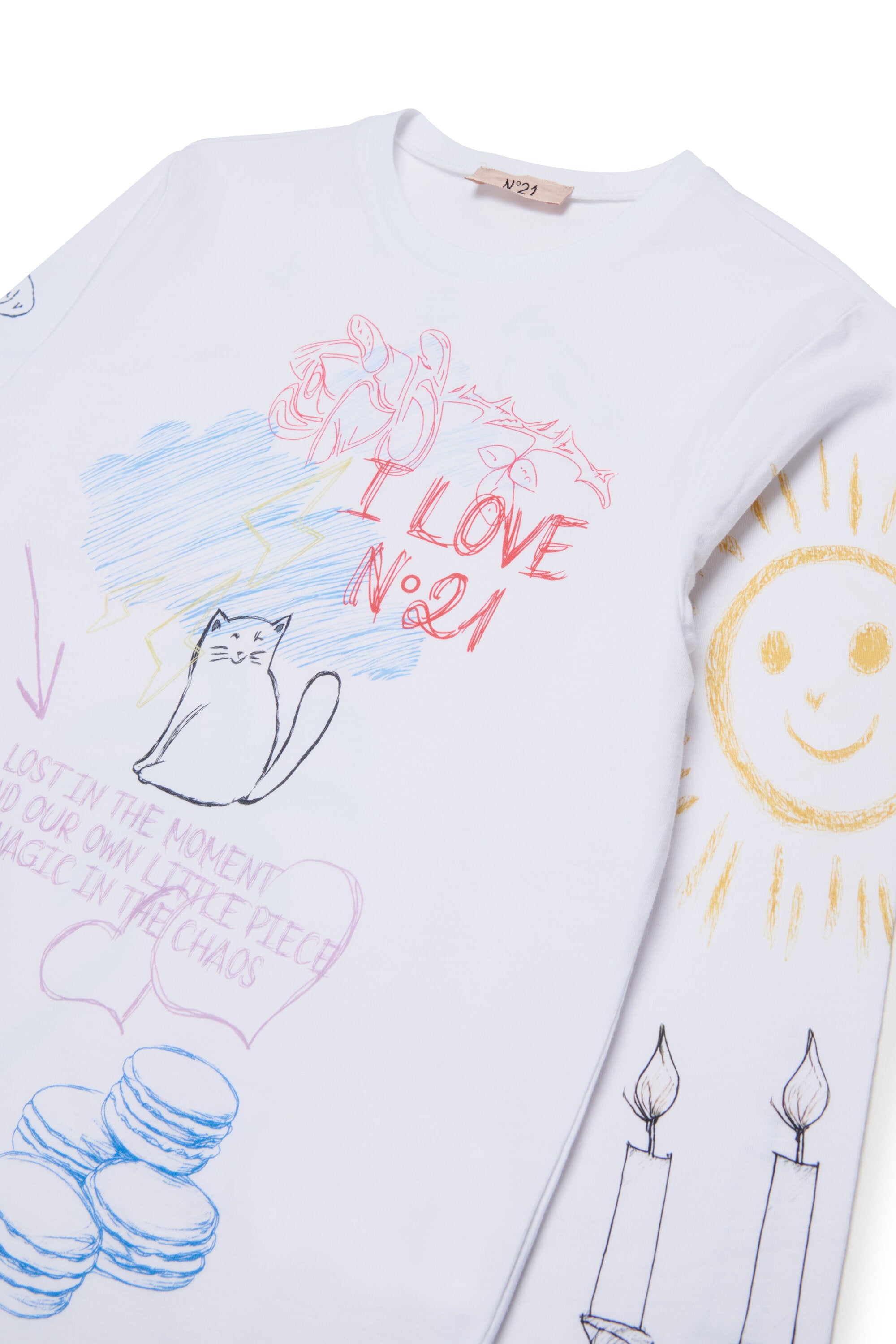 長袖Tシャツ、プリント入り
