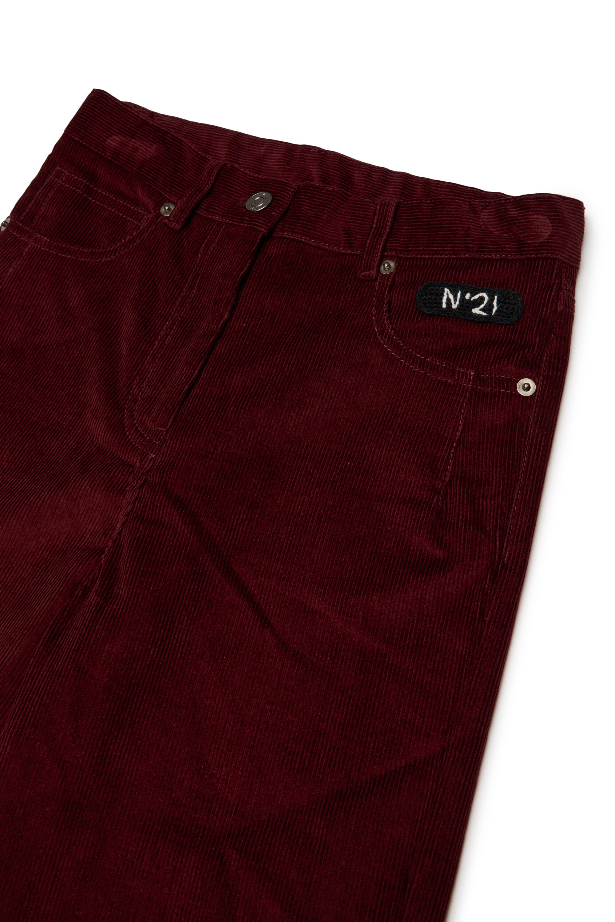 Corduroy pants with logo