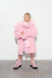 N°21 girl faux fur oversize coat | BRAVE KID