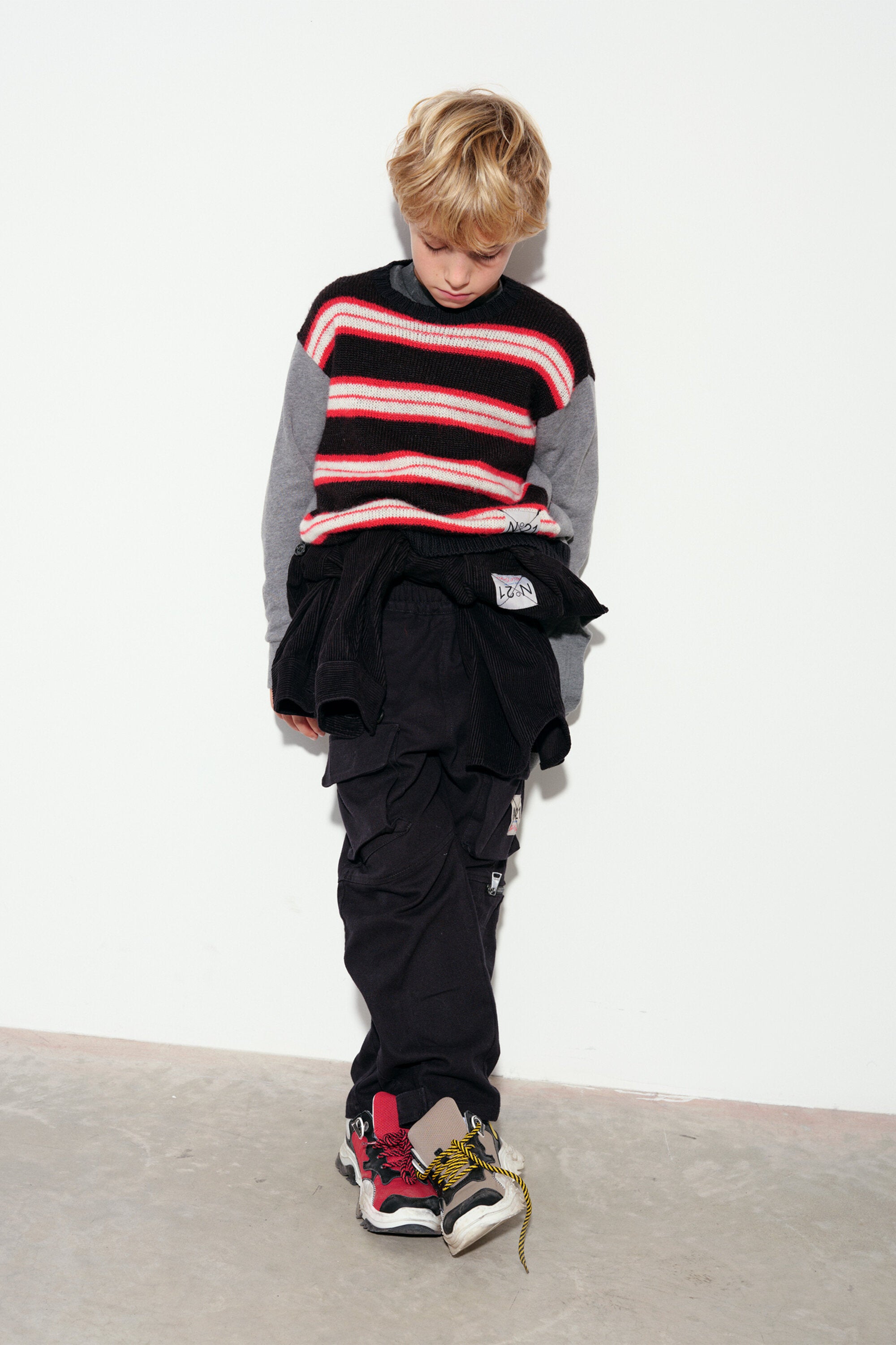 N°21 boy striped wool-blend crew-neck sweater | BRAVE KID
