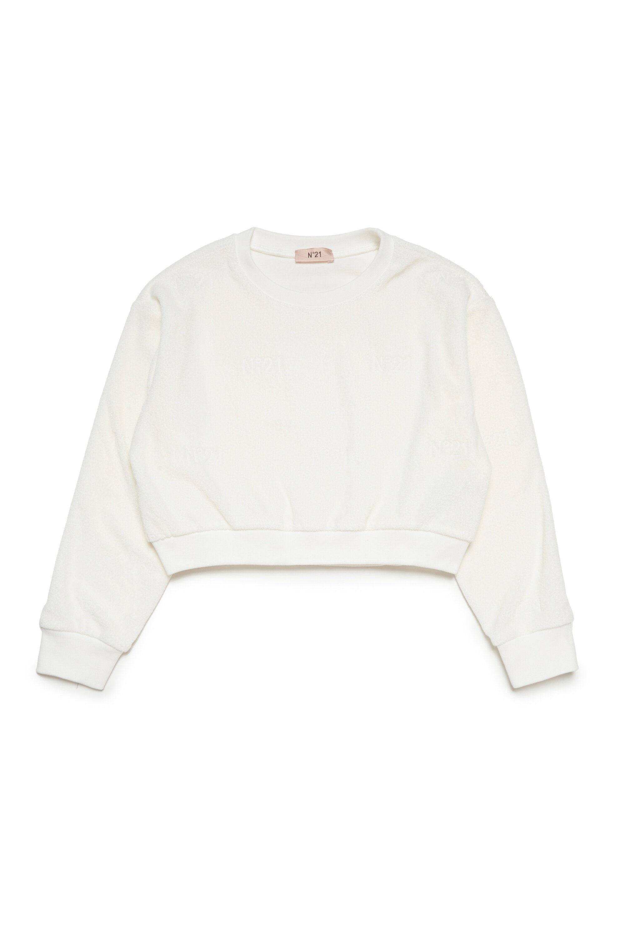 Allover logo crew-neck terry sweatshirt