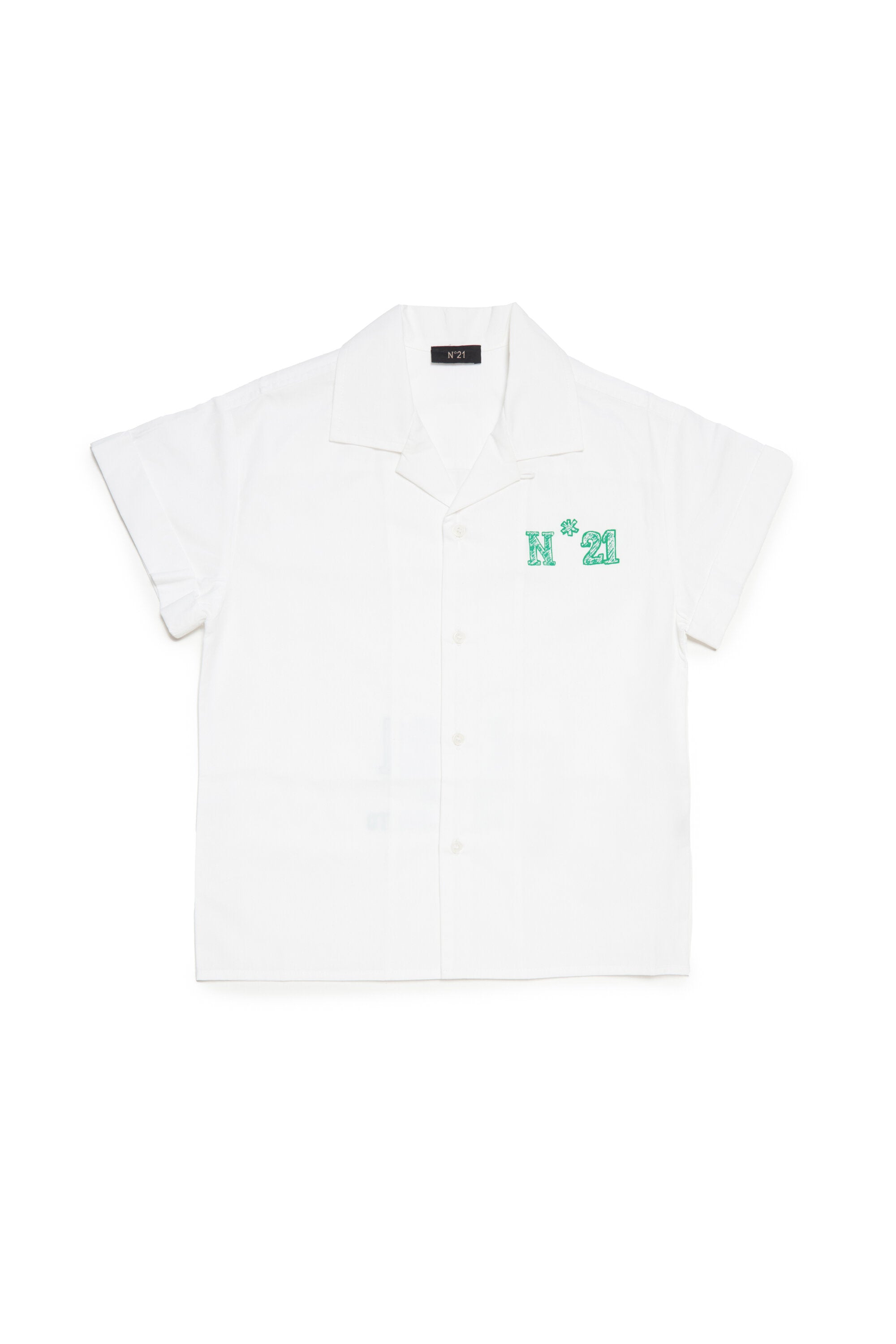 Poplin bowling shirt with logo N°21 Milano