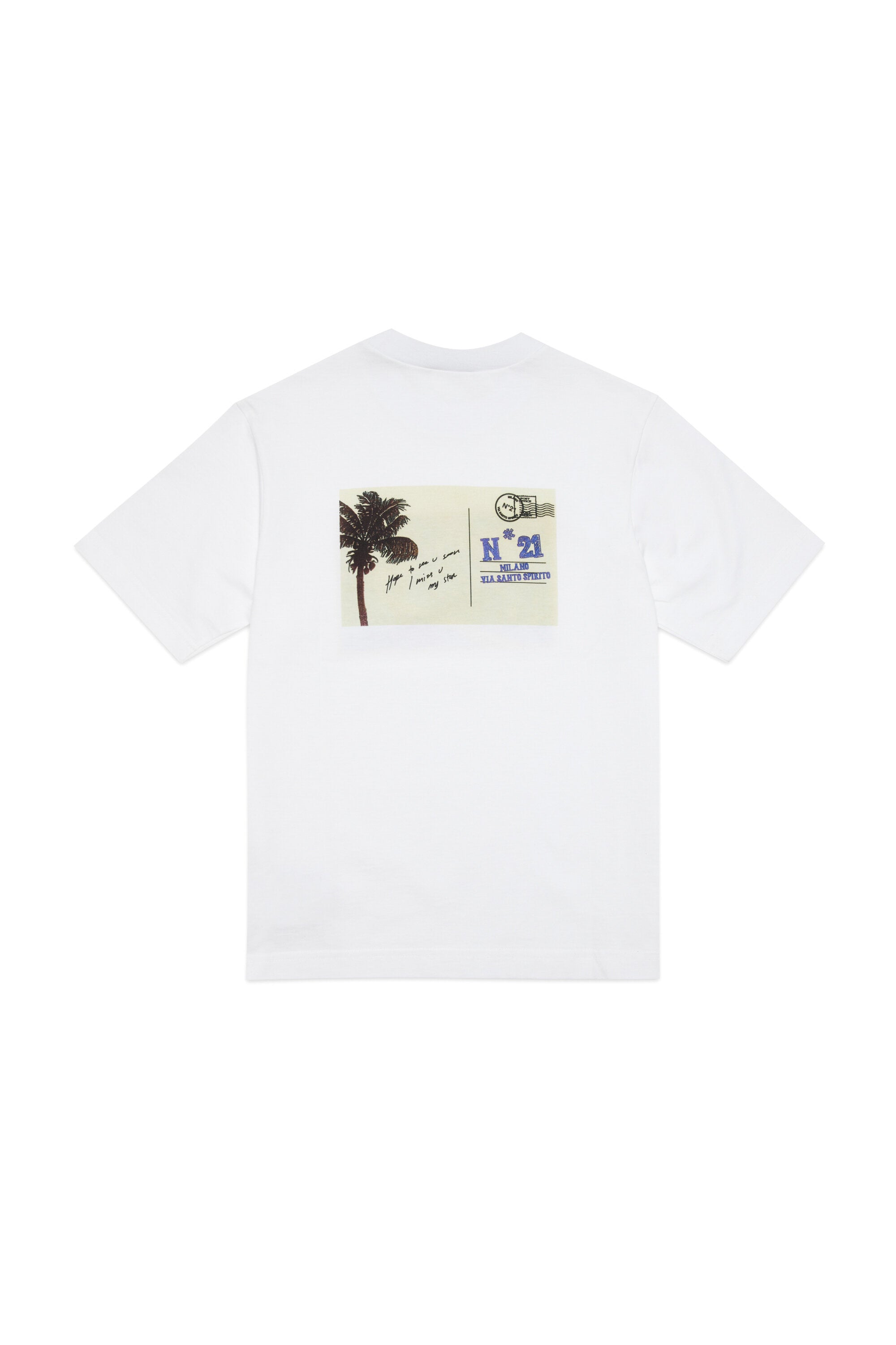 T-shirt with postcard graphics