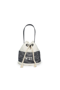 Branded canvas bucket bag