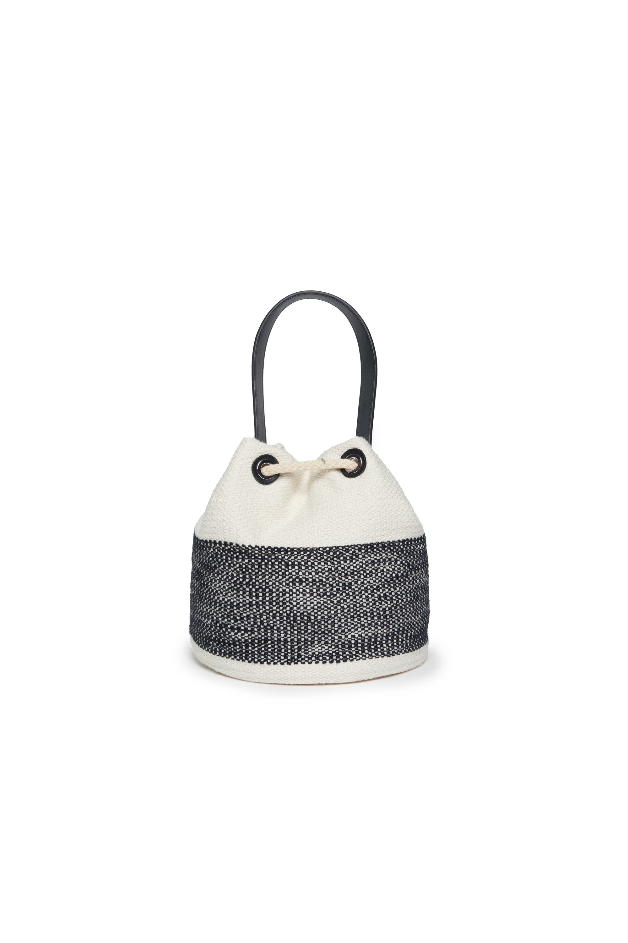 Branded canvas bucket bag