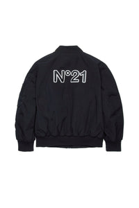 Bomber jacket with logo patch