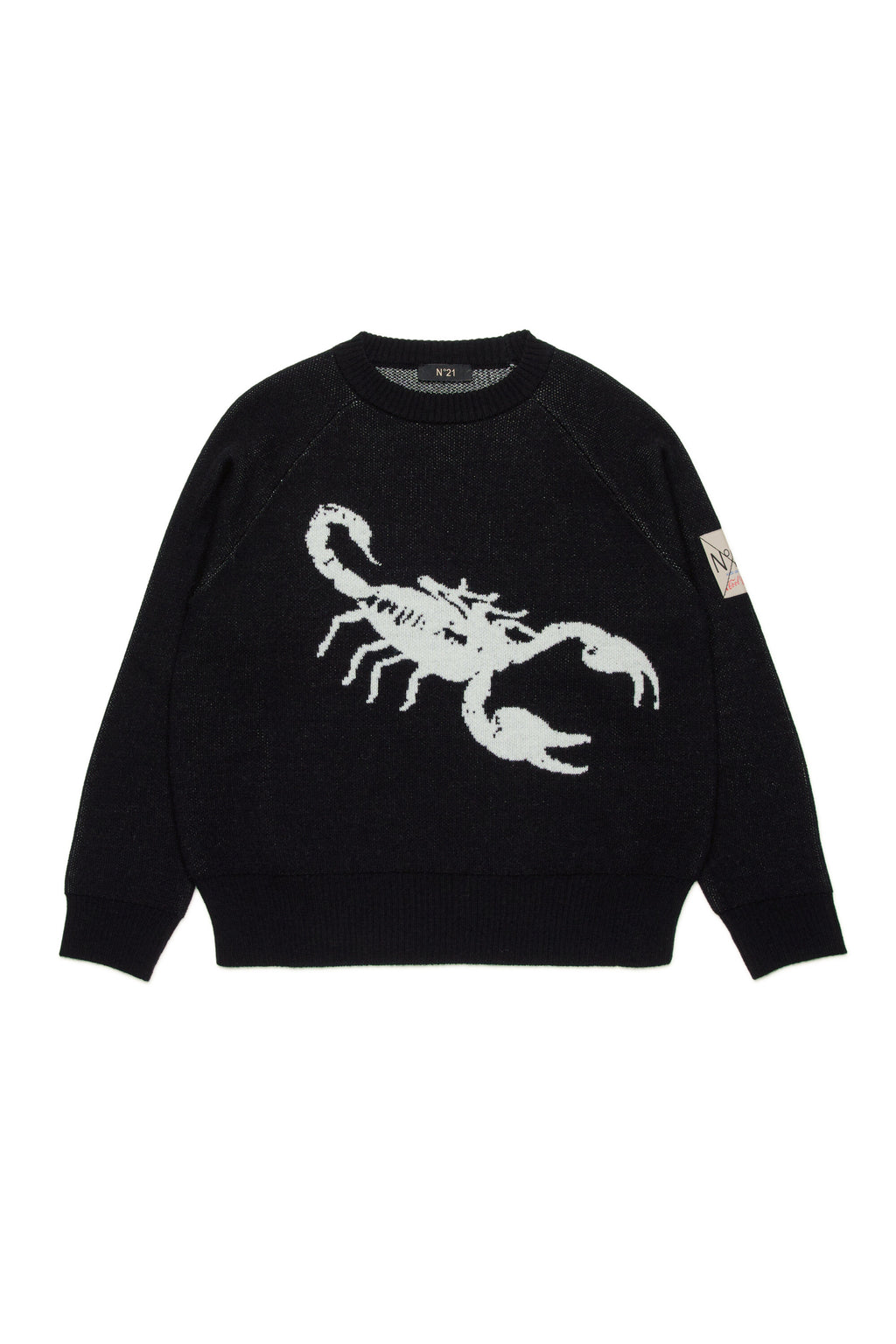 Wool-blend pullover with scorpion