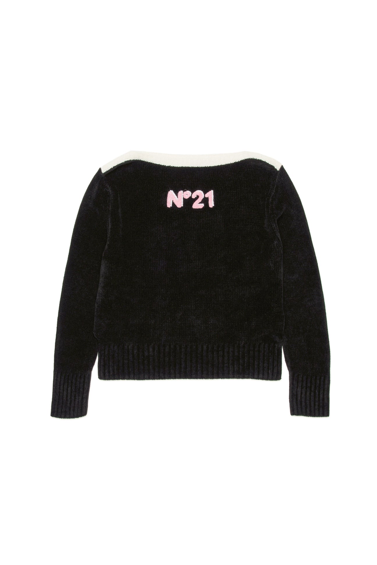 Chenille pullover with terry cloth logo 