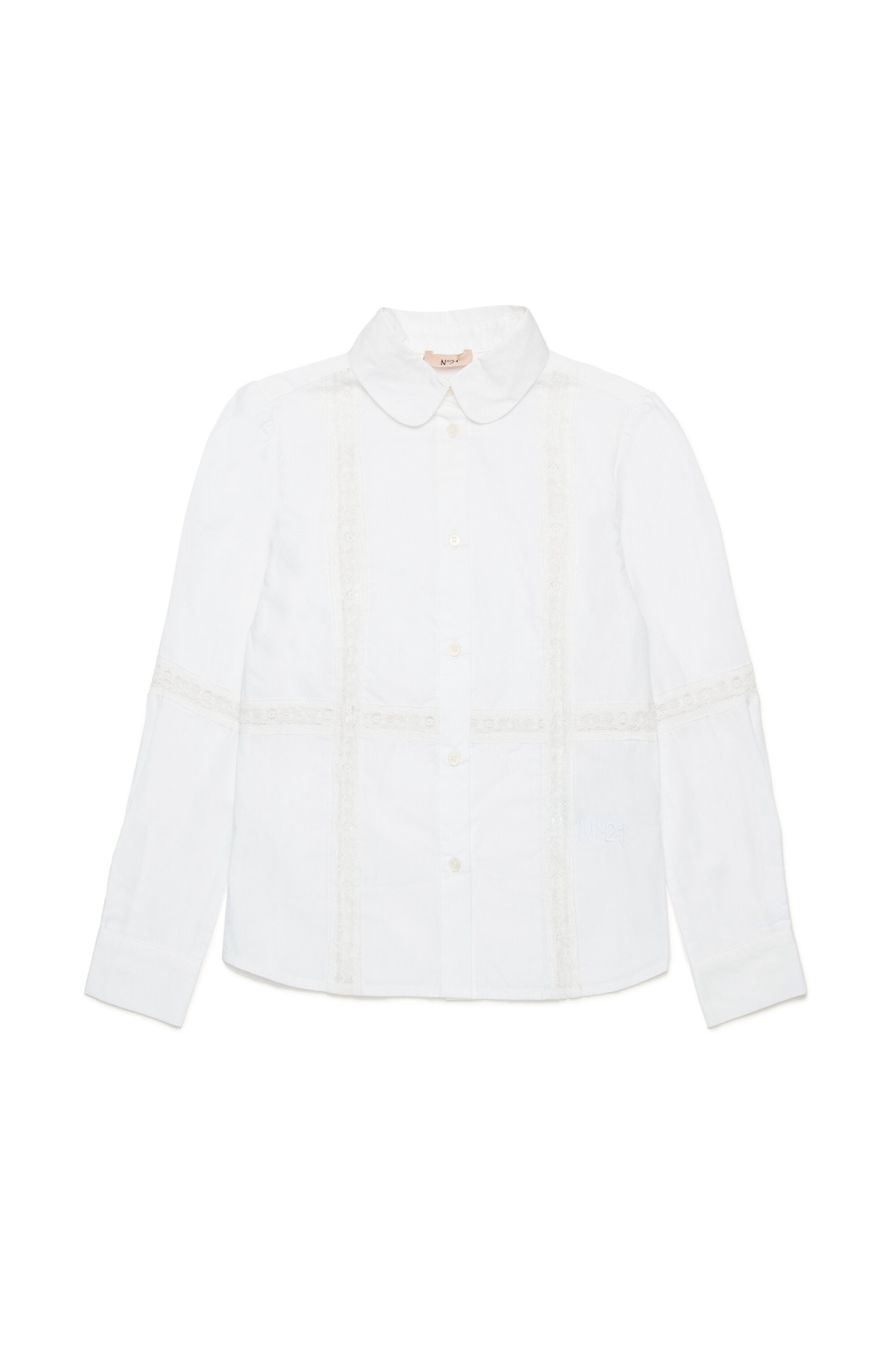 Poplin shirt with lace