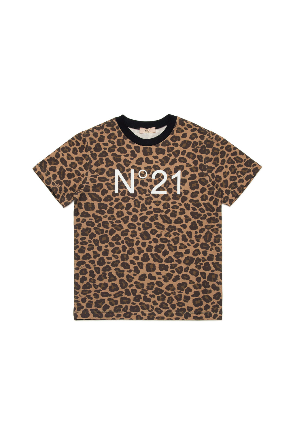 Branded leopard print T-shirt