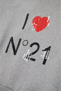 Mélange sweatshirt with I love N°21 logo