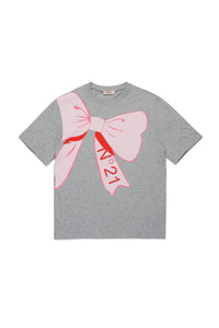 T-shirt with cartoon-style bow