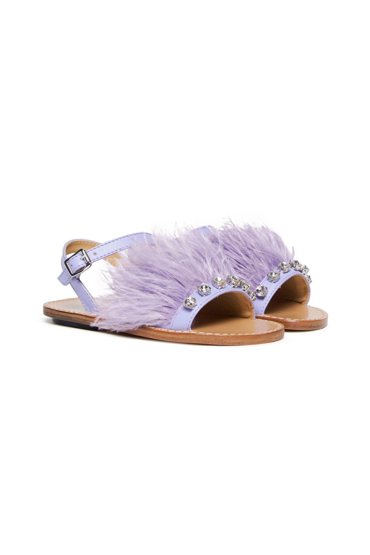 Sandals with feathers and rhinestones Sandals with feathers and rhinestones