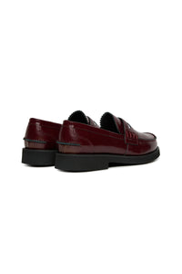 Branded leather loafers