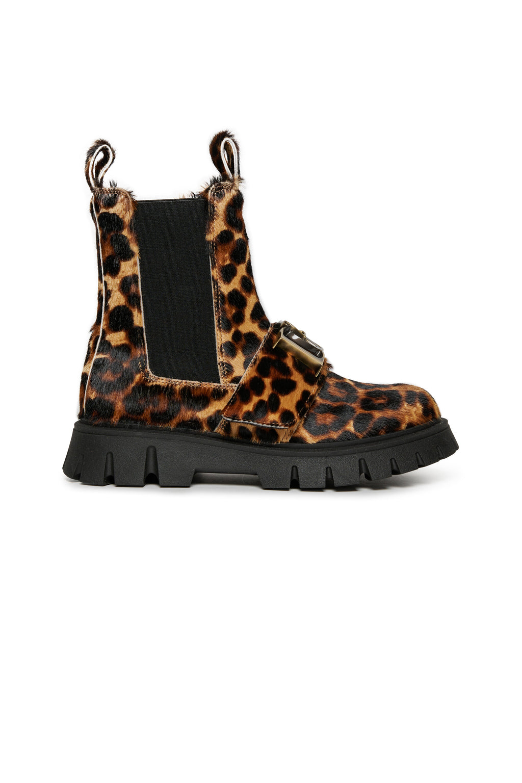 Leopard print leather Chelsea boots