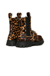 Leopard print leather Chelsea boots