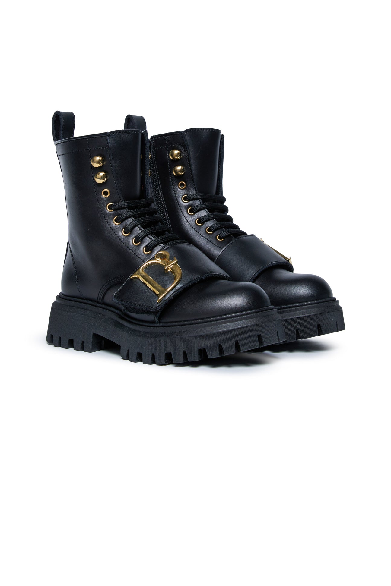 Statement lace-up boots with logo Statement lace-up boots with logo