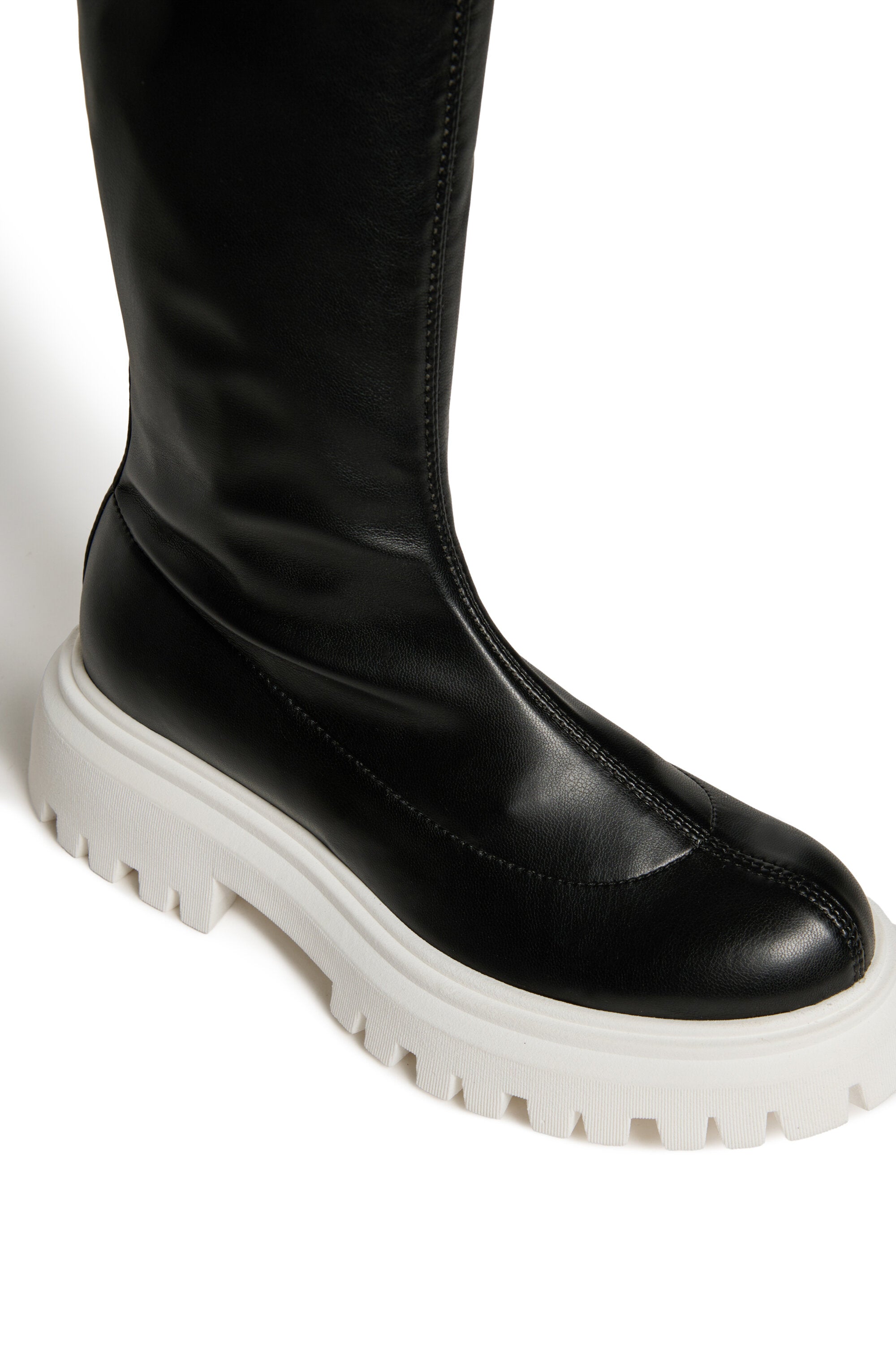 High boots in coated fabric with logo