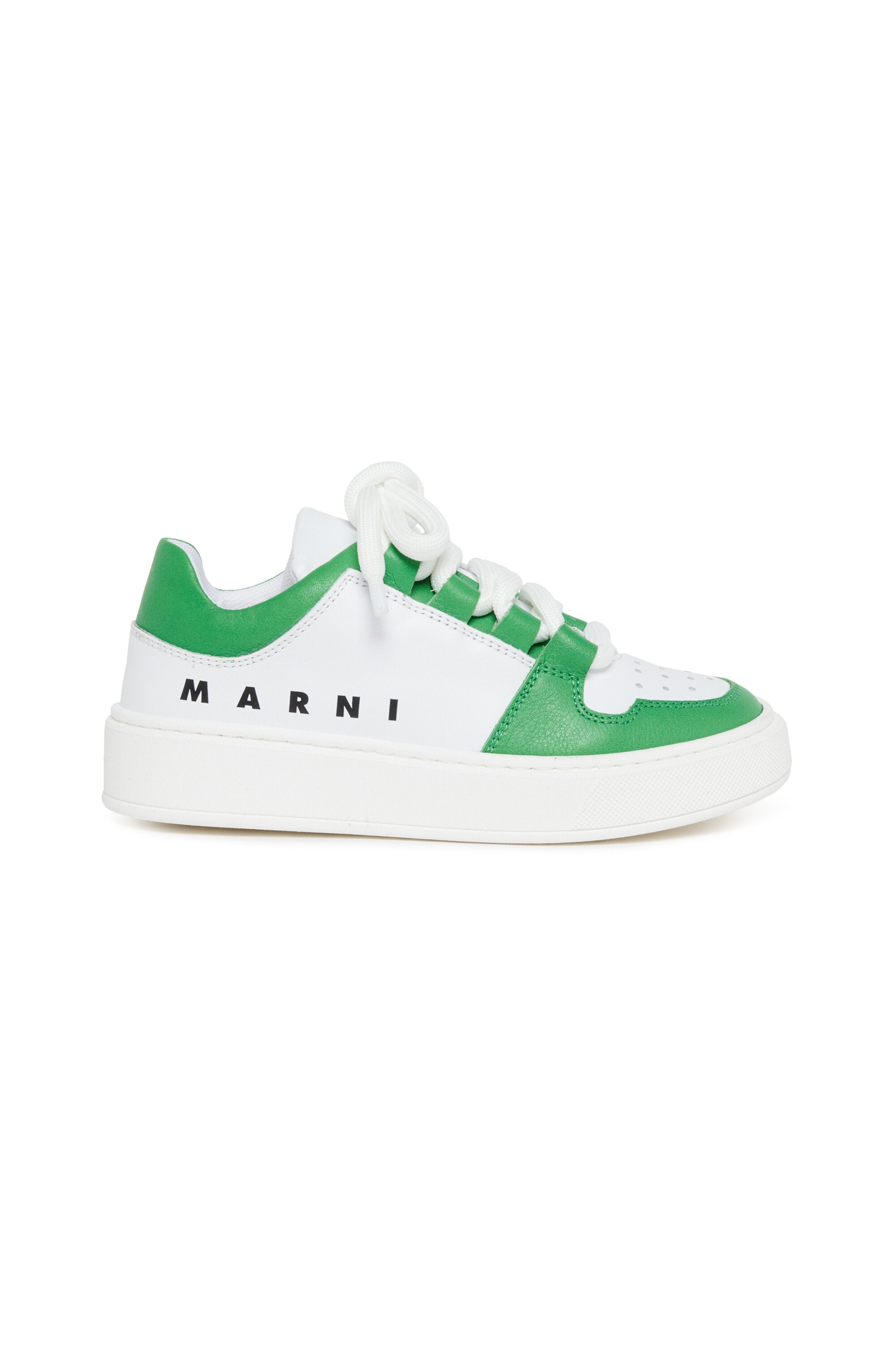 レザーロートレーナー カラーブロック