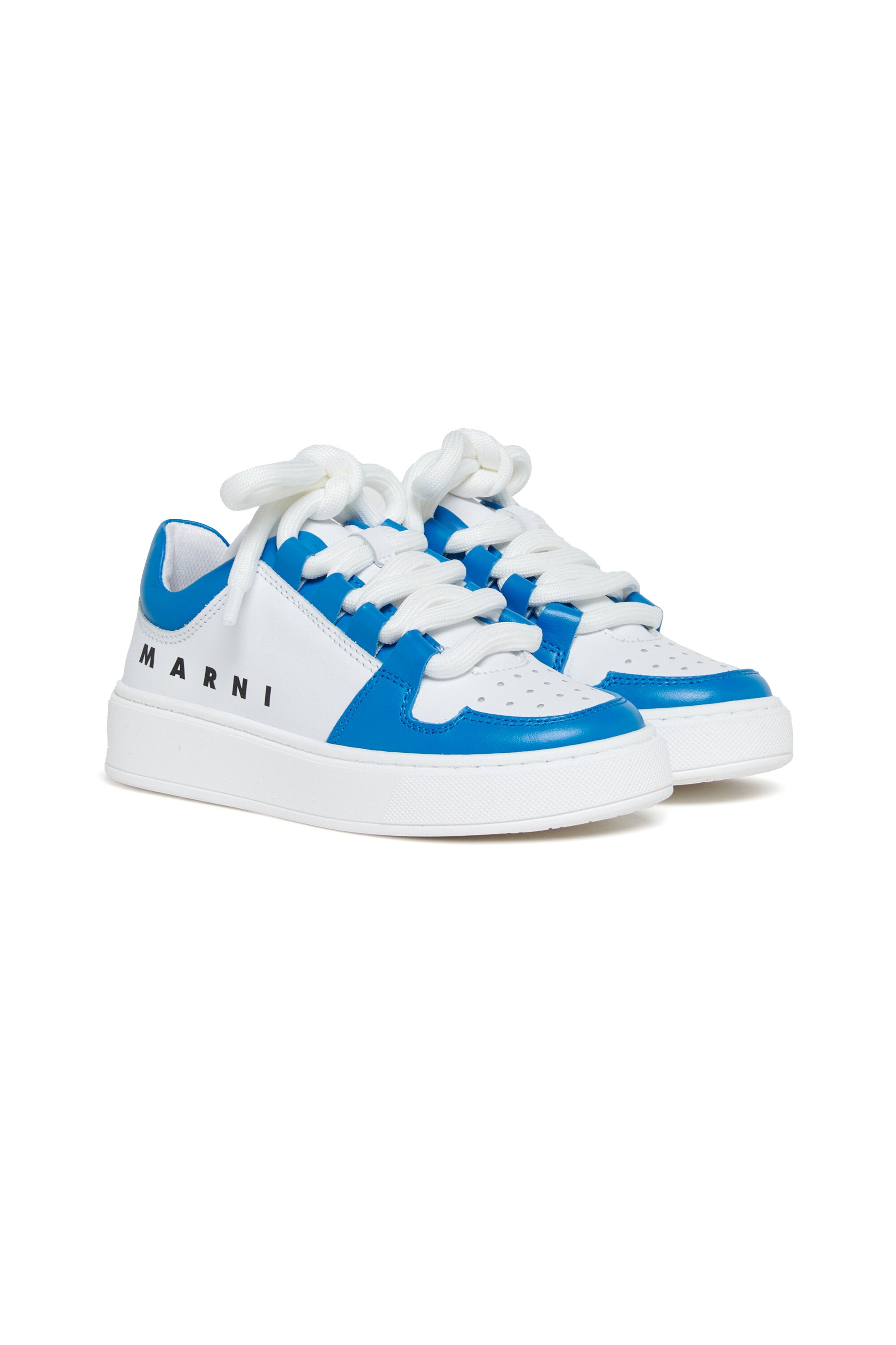 レザーロートレーナー カラーブロック