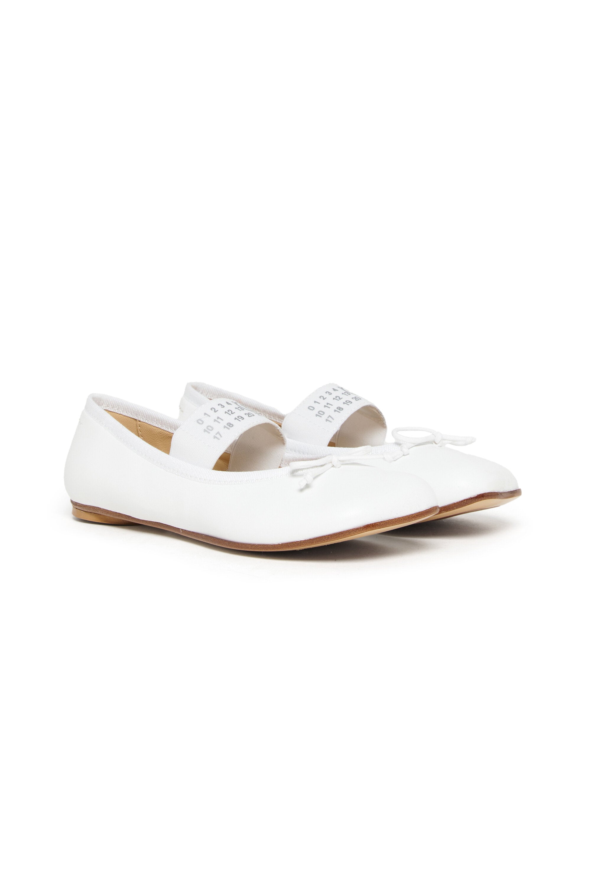 Numericロゴ入りレザーバレエシューズ