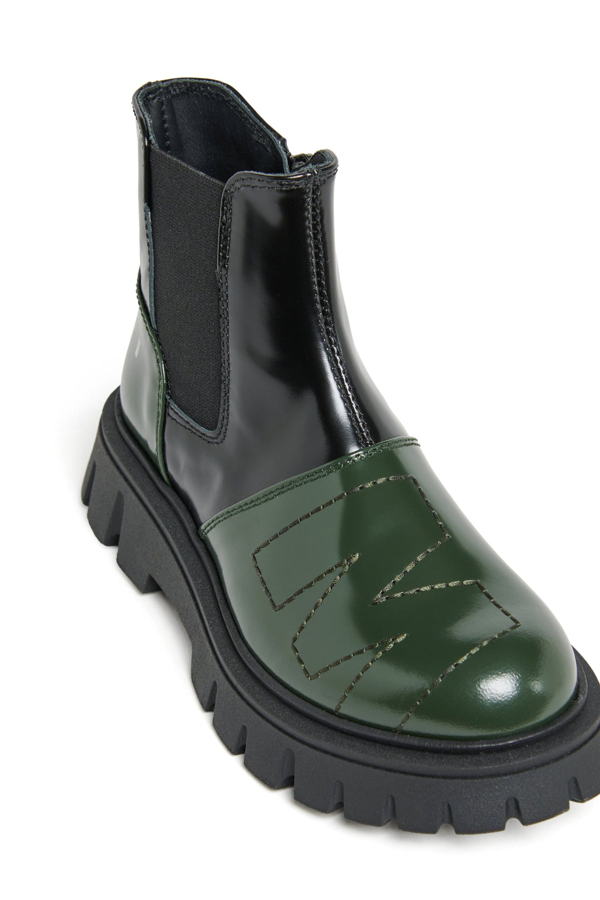 Two-tone leather Chelsea boots