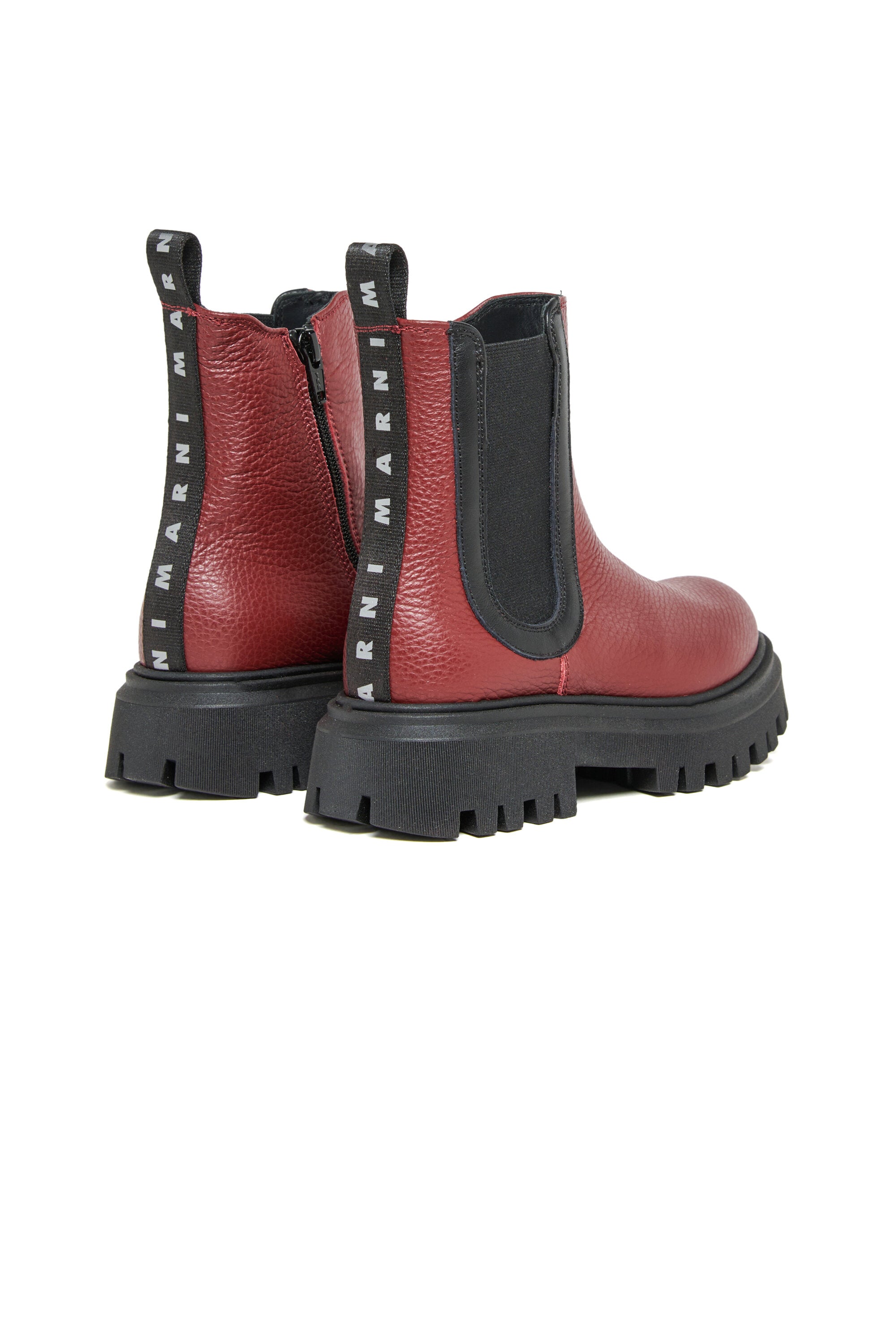 コントラストカラーのゴムバンド付きチェルシーブーツ