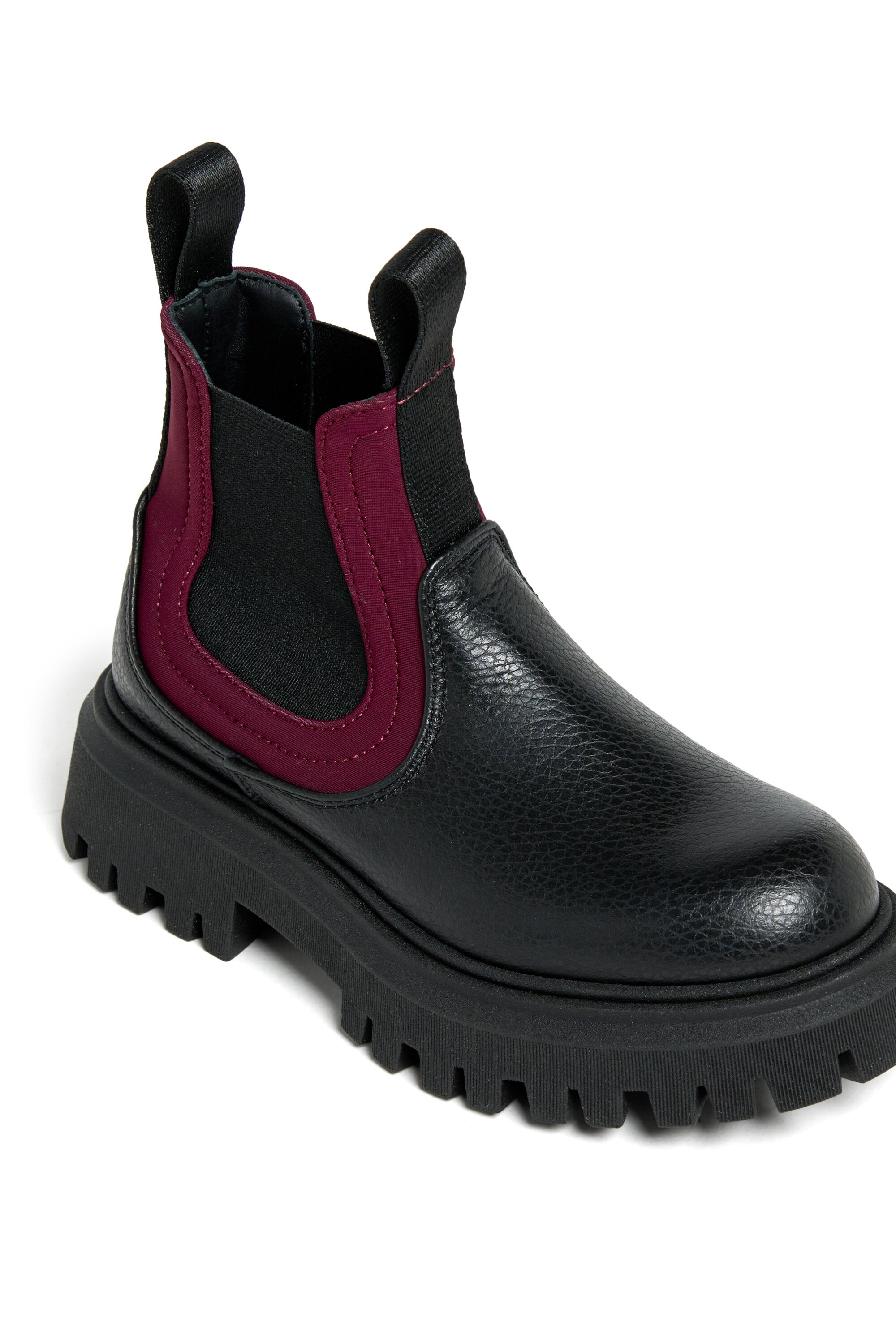 ロゴリボン付きレザー・チェルシー・ブーツ