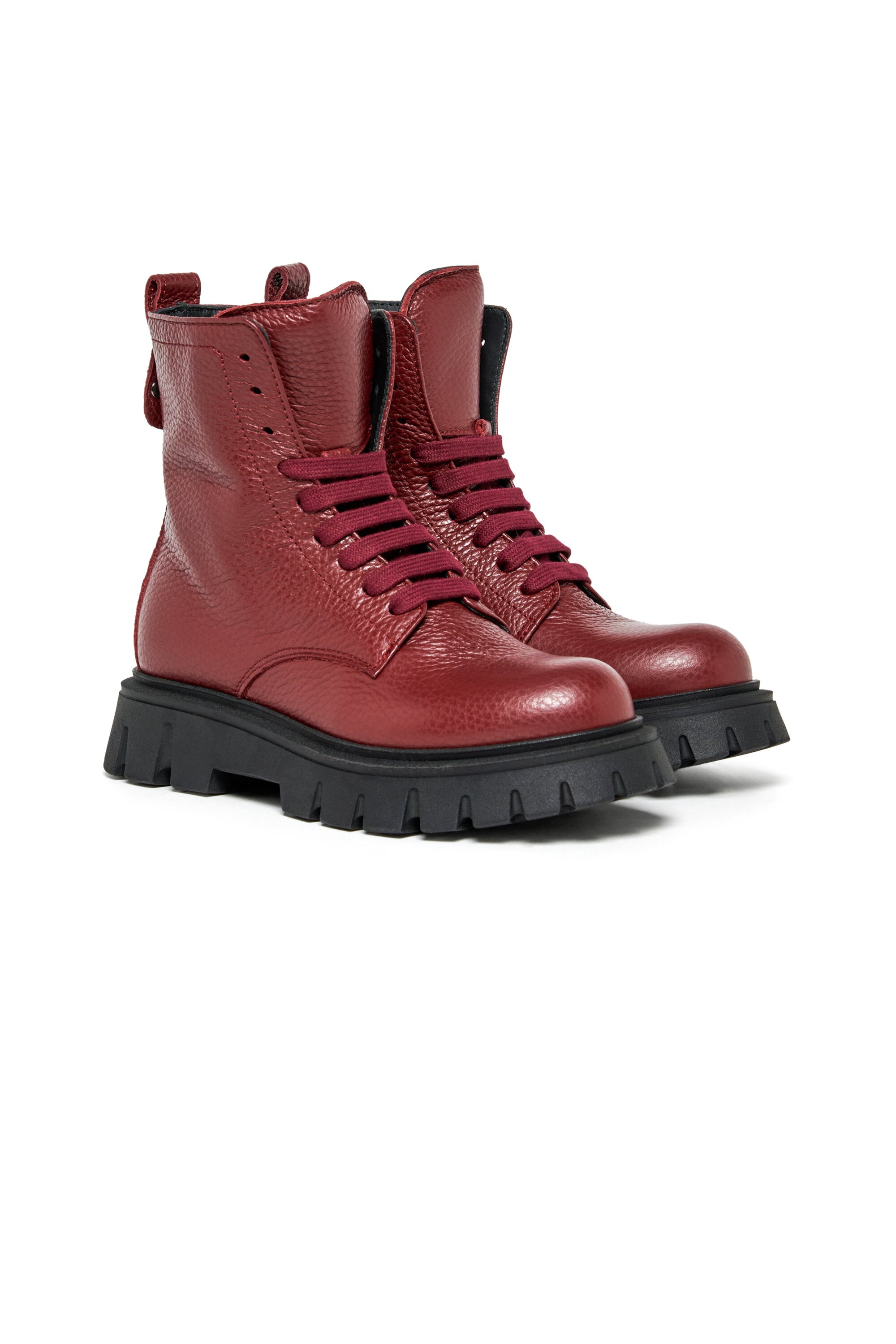 D2スタッド付きレザーコンバットブーツ