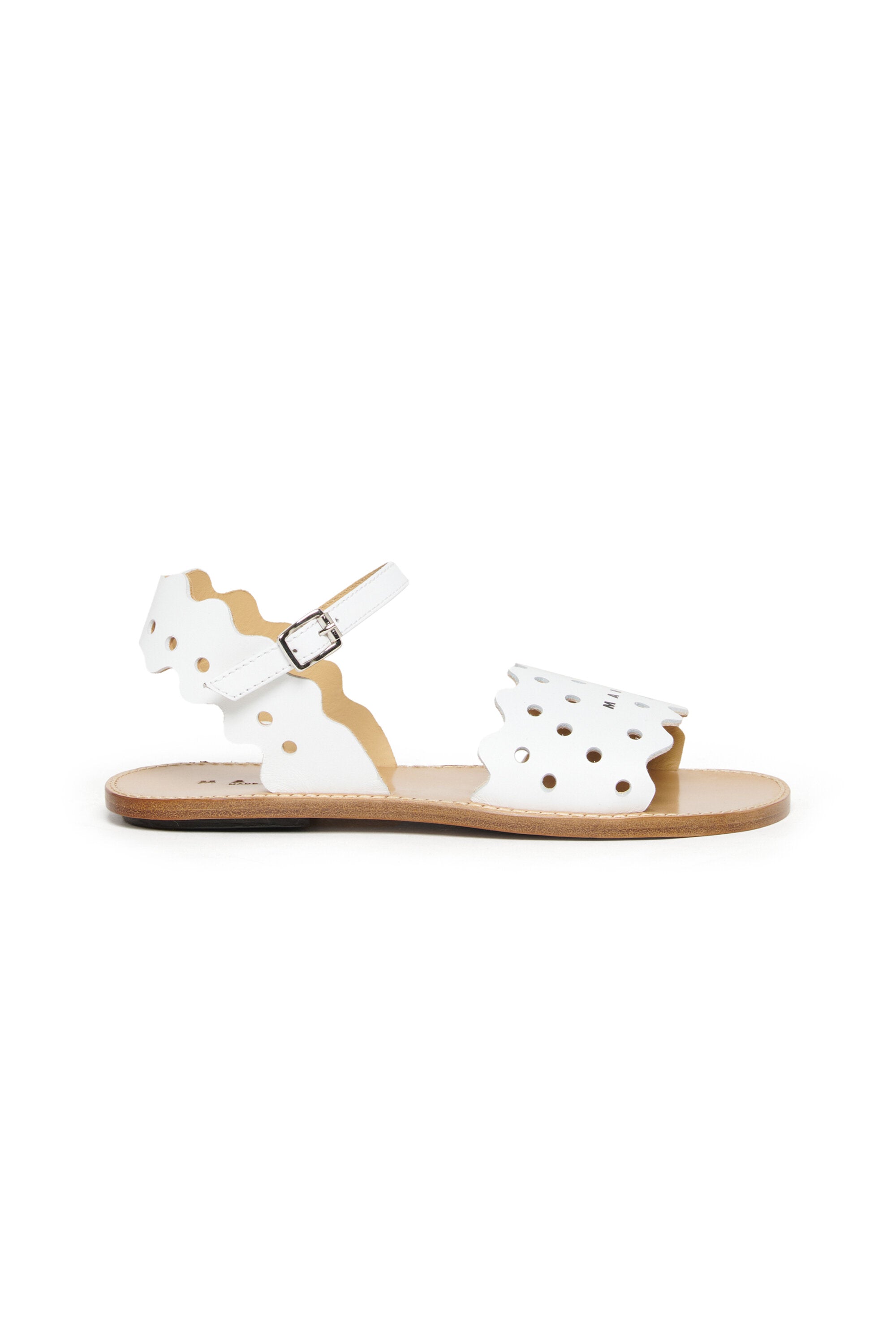 Perforated sandals with logo