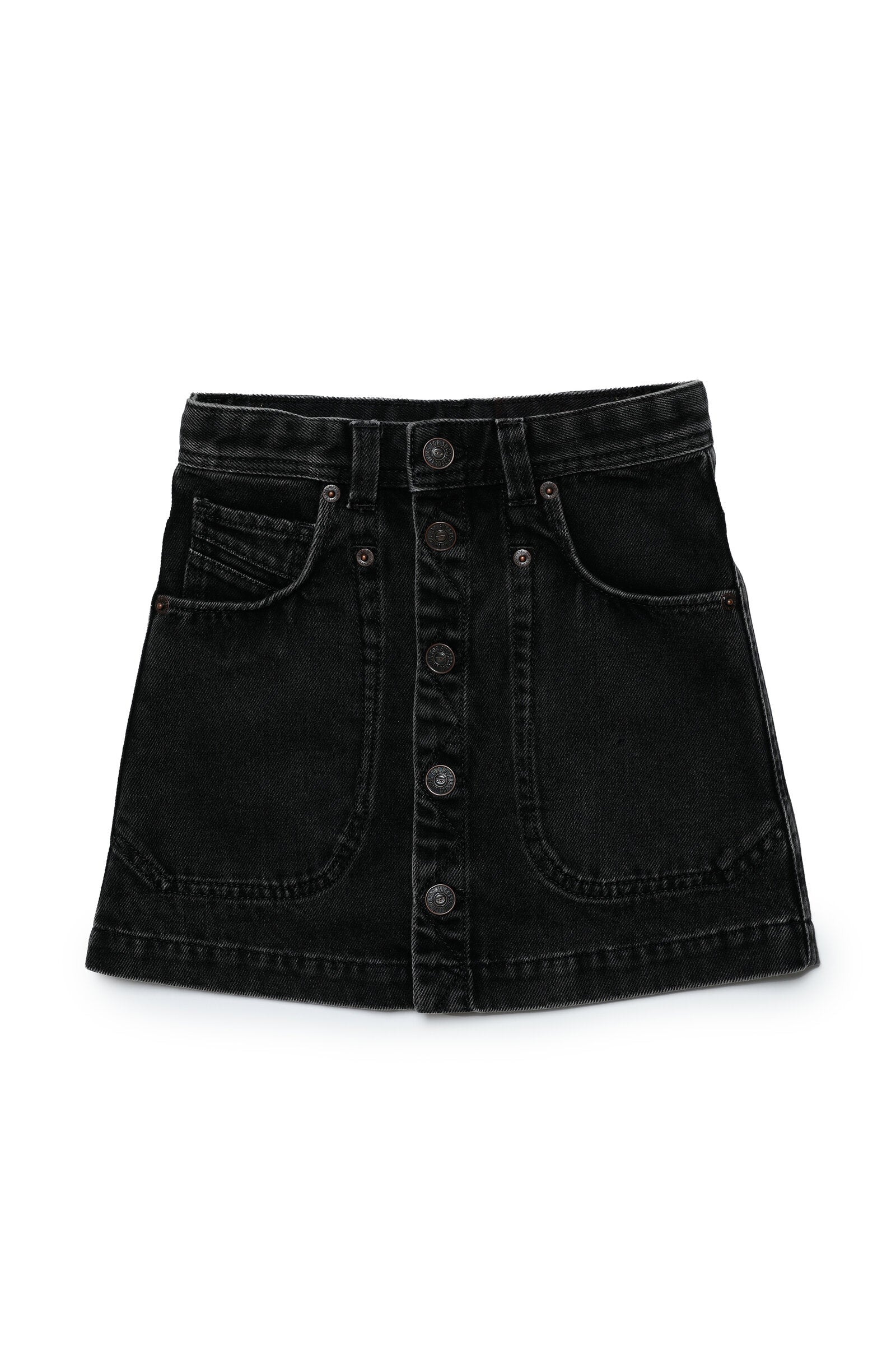 Black Washed Denim Mini Skirt with Chunky Belt - Y2K Grunge | Minga London  – Minga London US