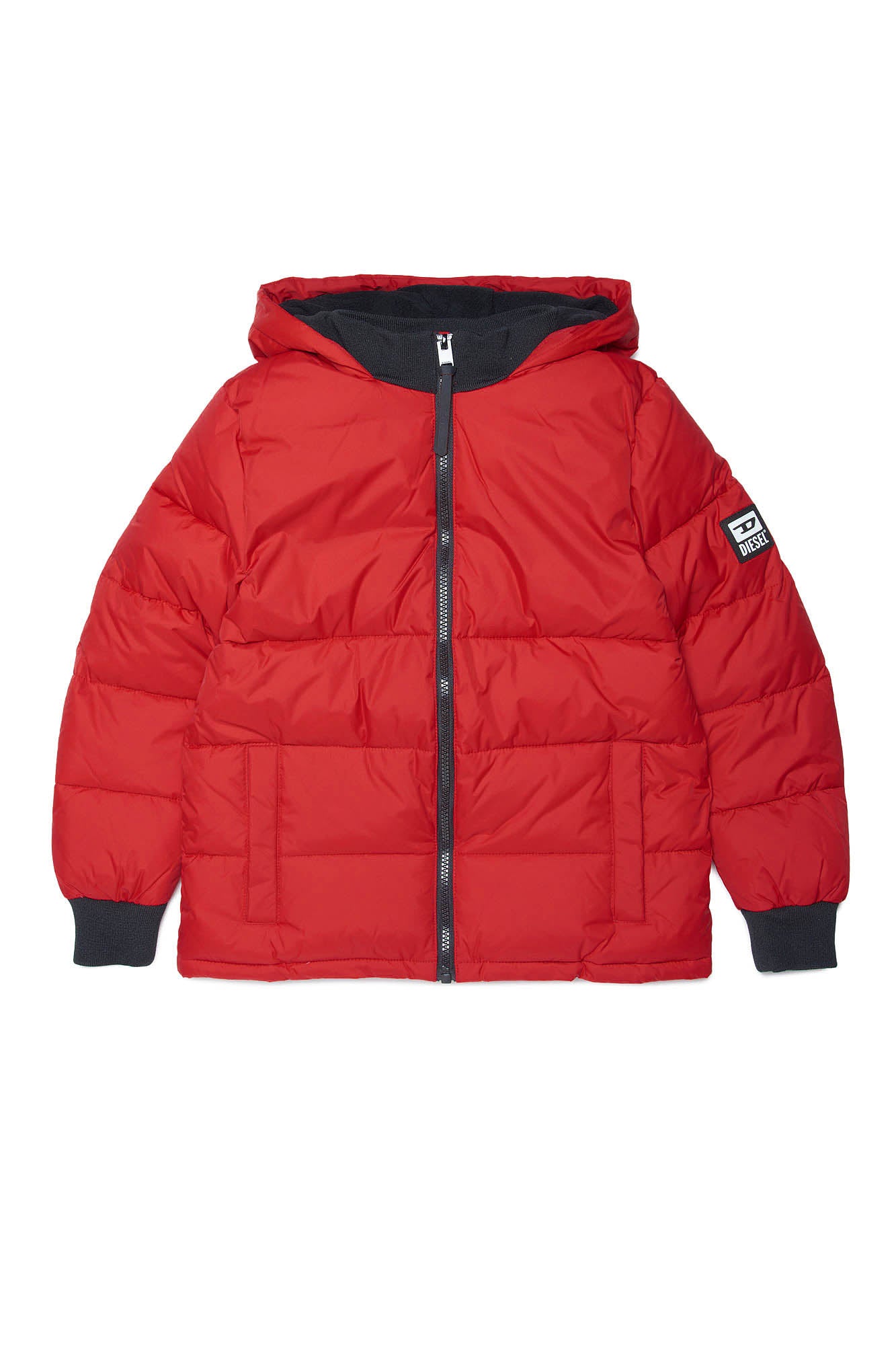 Diesel red down jacket with logo on the back | Brave Kid