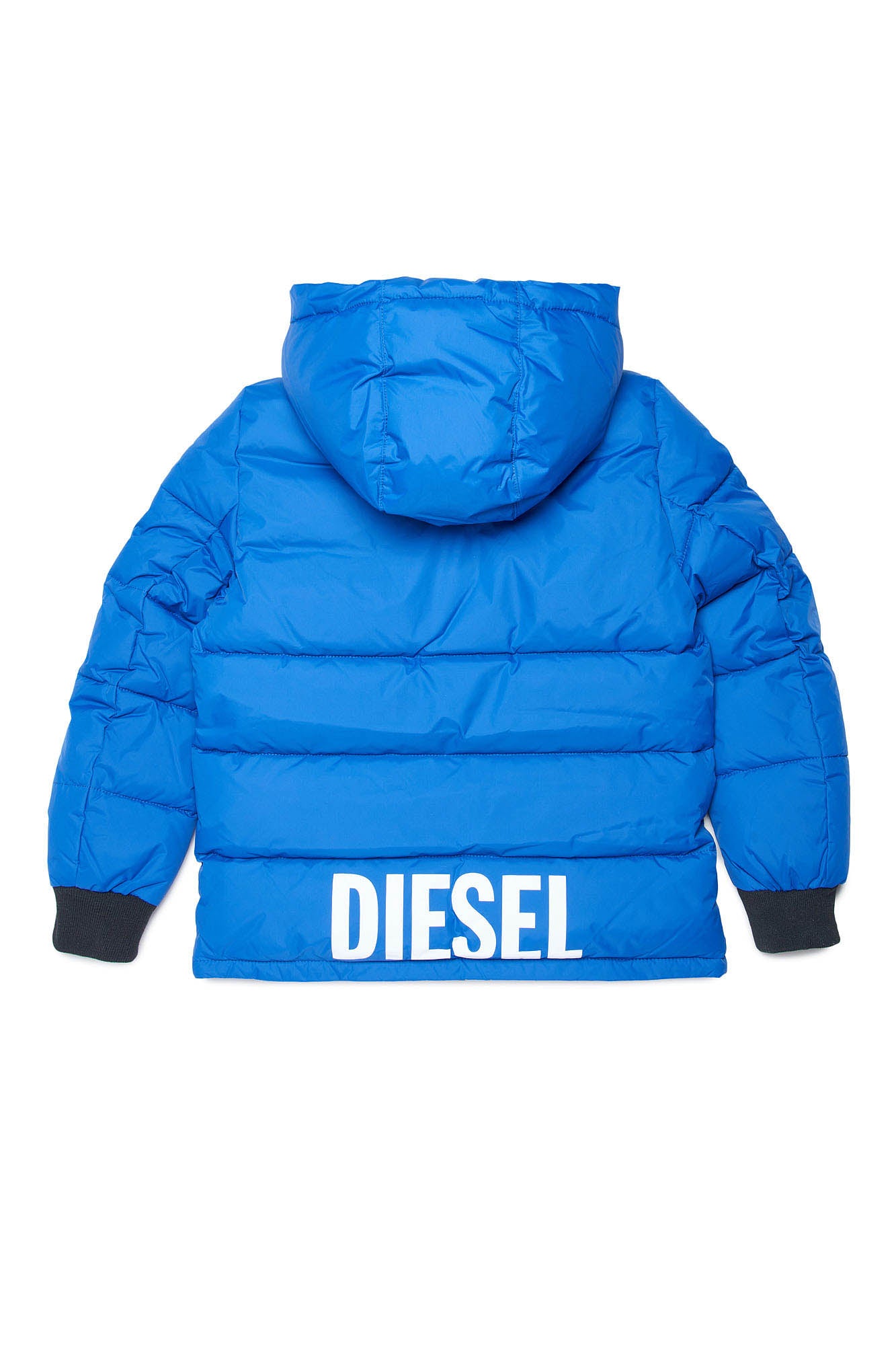 Diesel kid padded jacket with hood and logo on back | BRAVE KID