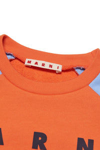 Colorblock cotton crew-neck sweatshirt with logo