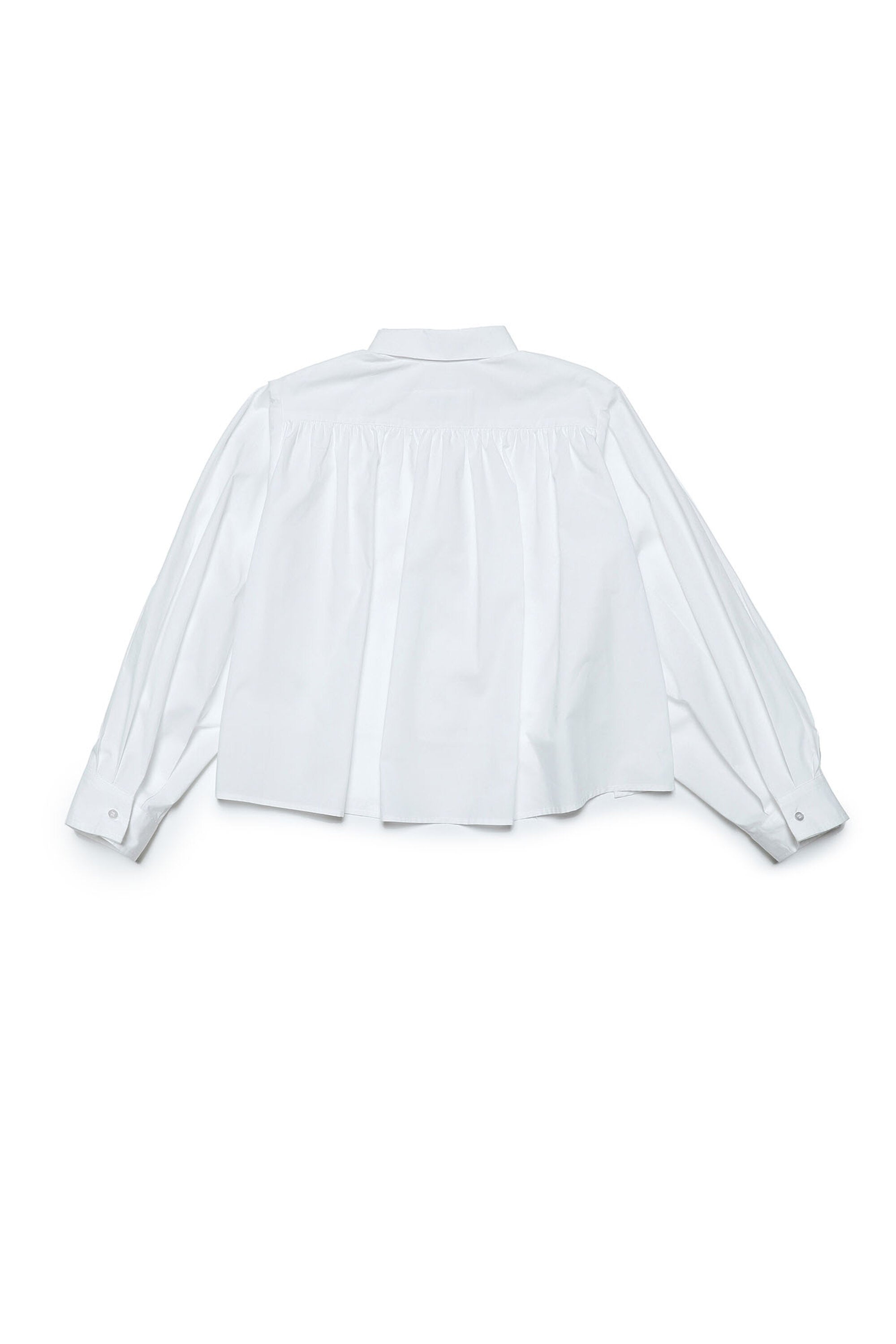 MM6白いアバンギャルドスタイルのポップリンシャツ | Brave Kid