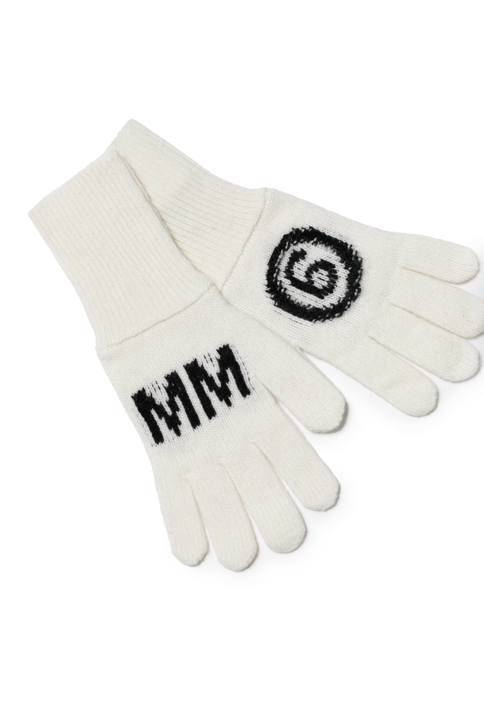 Wool-blend logo gloves