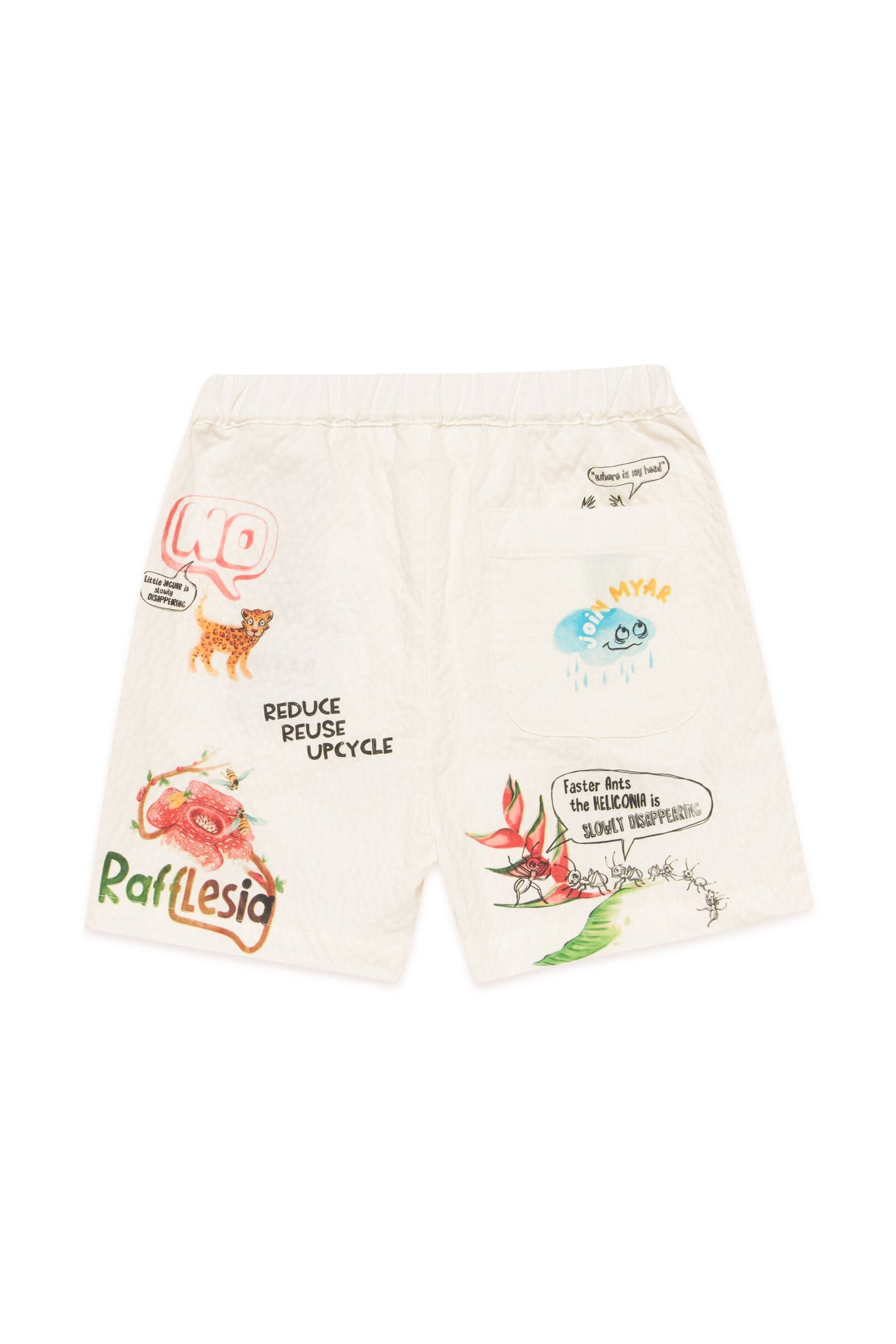 Deadstock white shorts with digital prints Deadstock white shorts with digital prints
