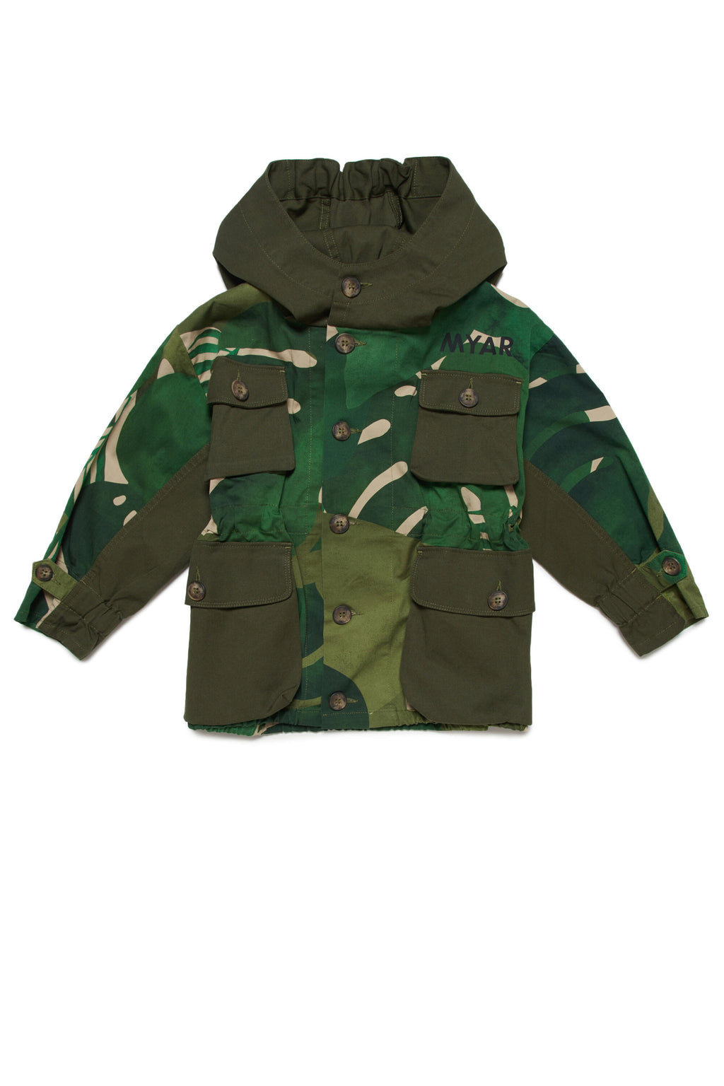 Deadstock rainforest patterned fabric jacket