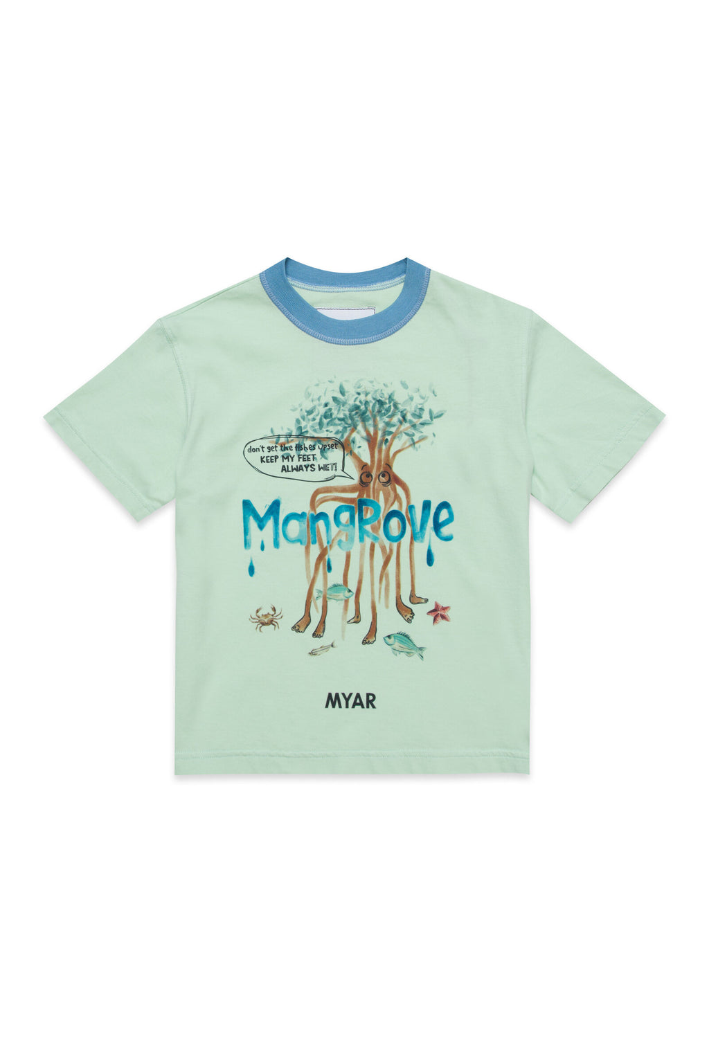 Deadstock green crewneck T-shirt with digital Mangrove print