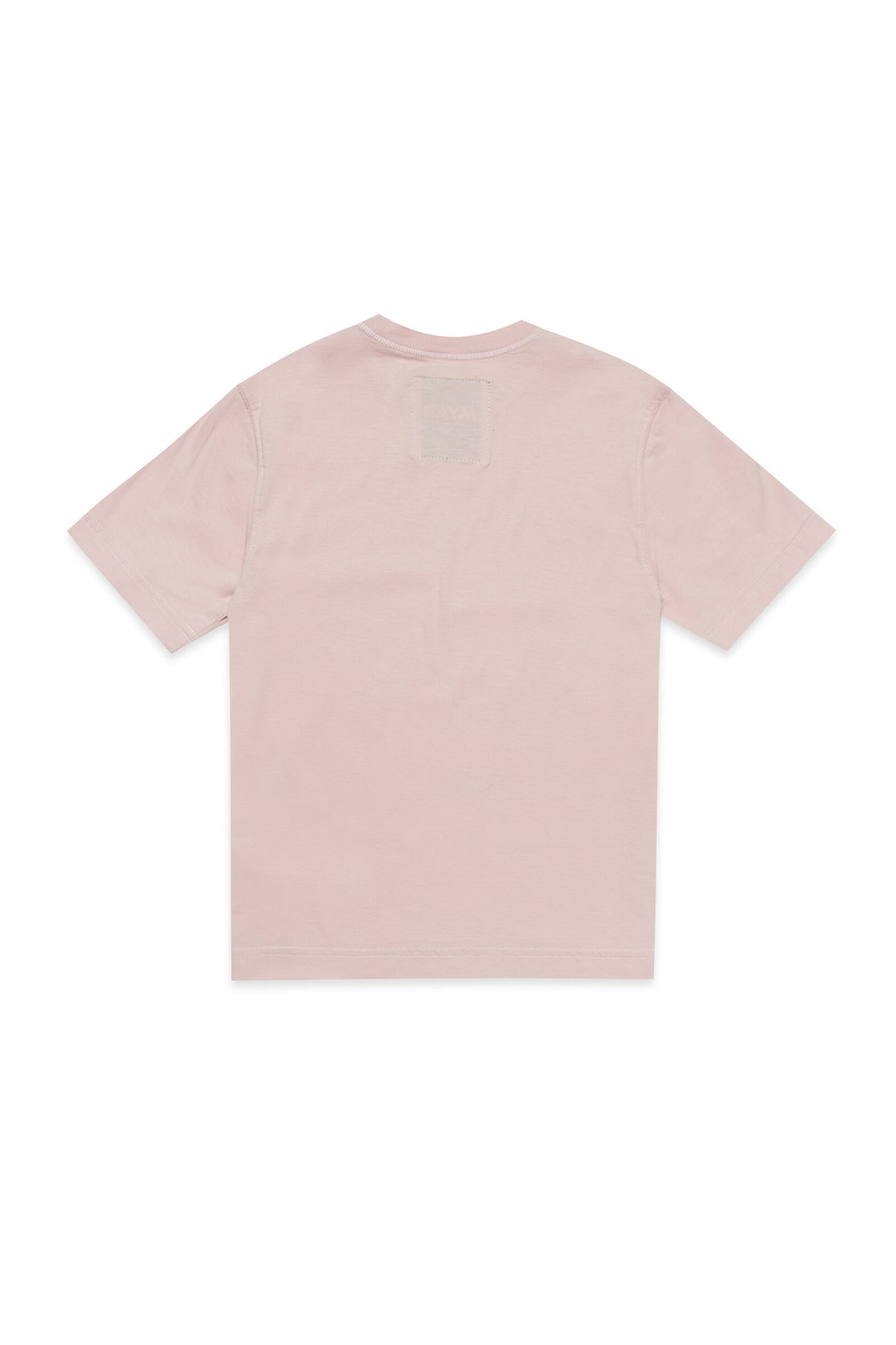 Deadstock pink fabric crew-neck T-shirt with digital print Sloowly Deadstock pink fabric crew-neck T-shirt with digital print Sloowly